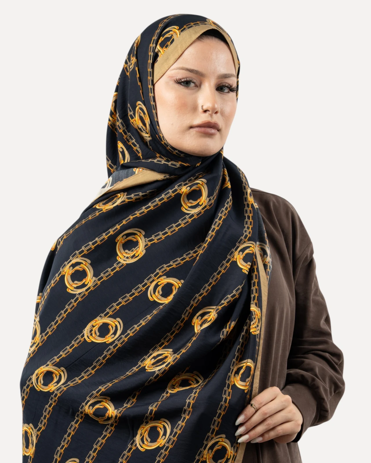 Sisley Verona Şal Lacivert Gold