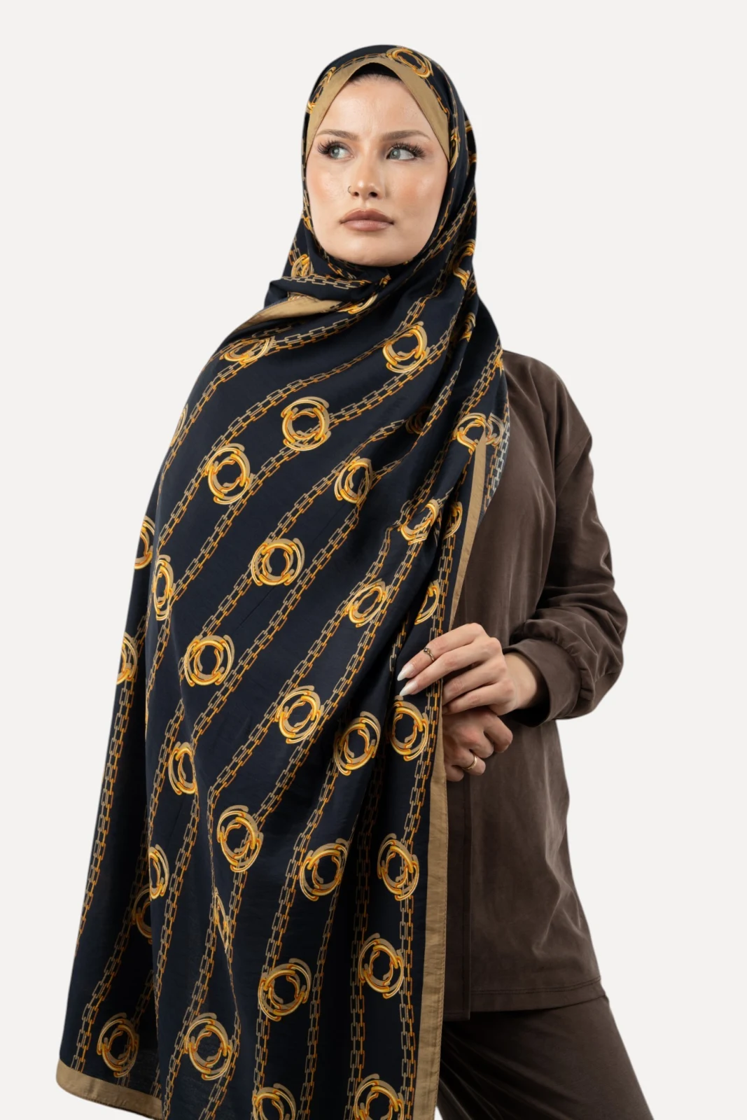 Sisley Verona Şal Lacivert Gold
