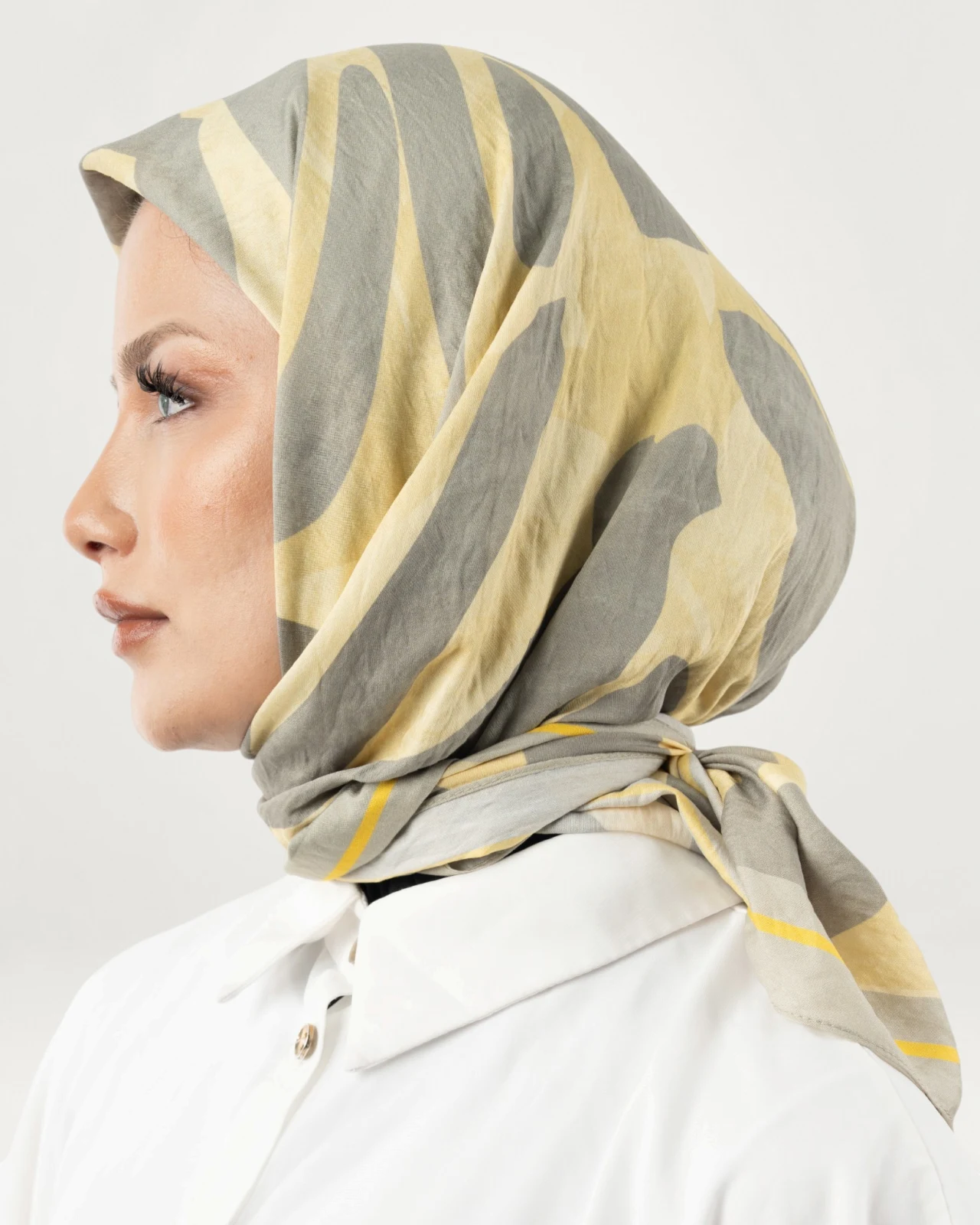 Benetton Siena Eşarp Sarı-Gri
