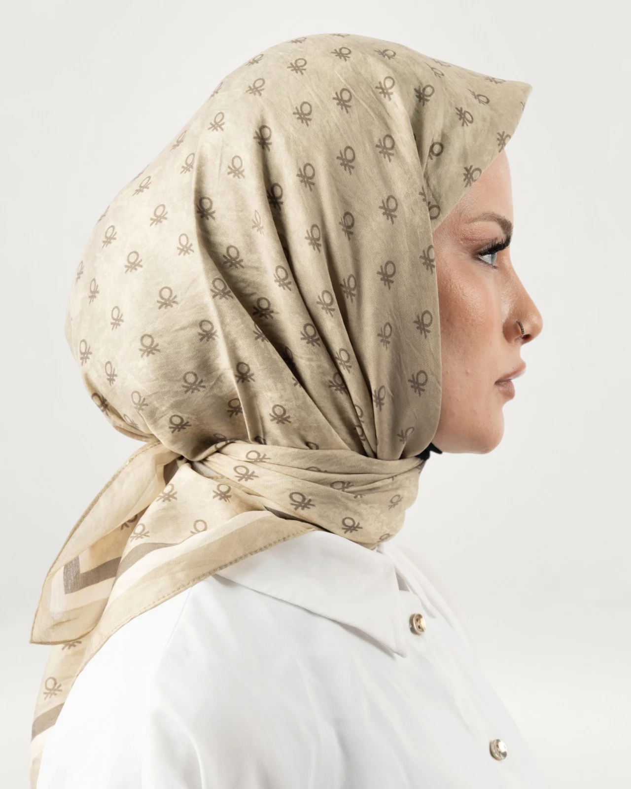 Benetton Siena Eşarp Krem-05