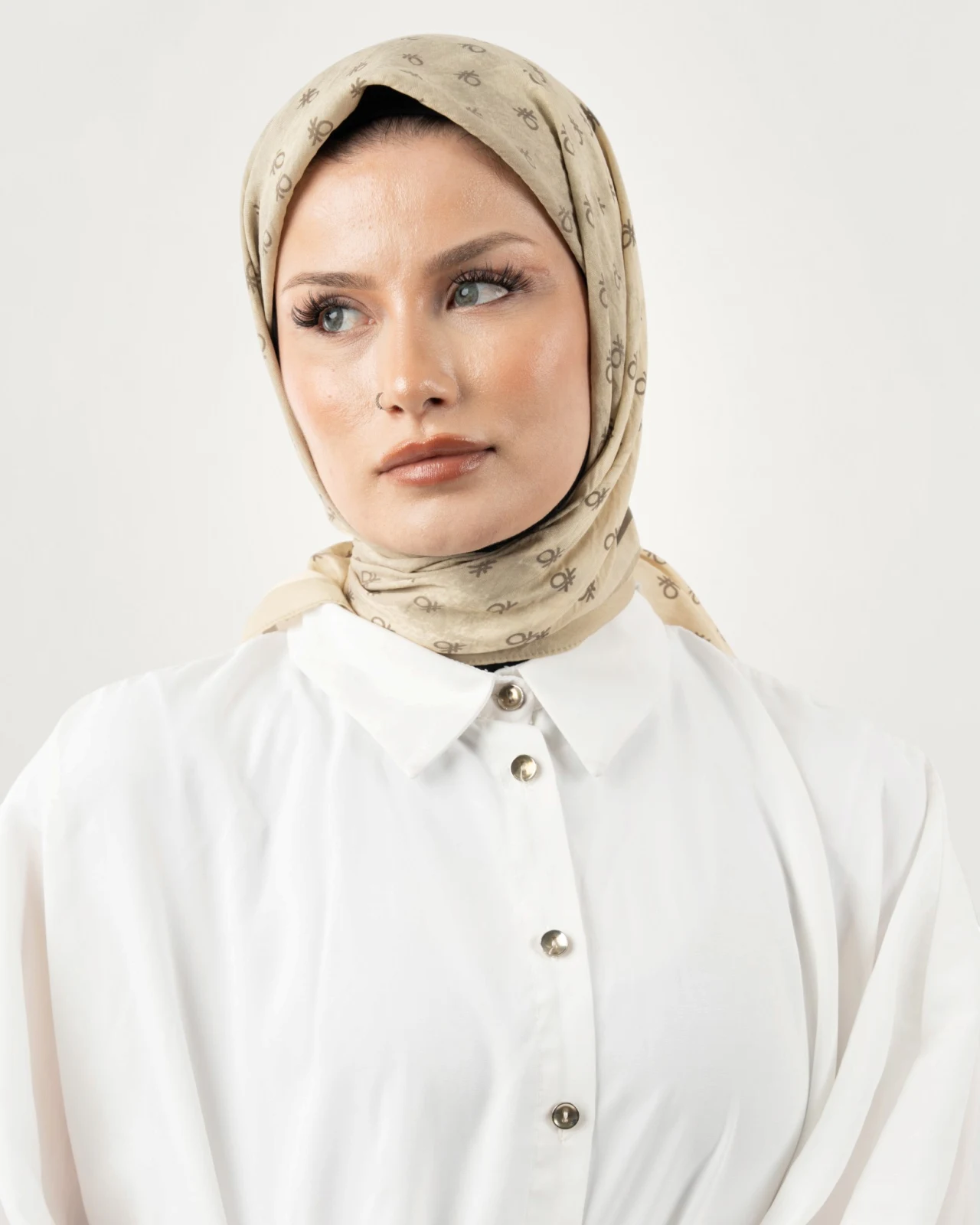 Benetton Siena Eşarp Krem-05