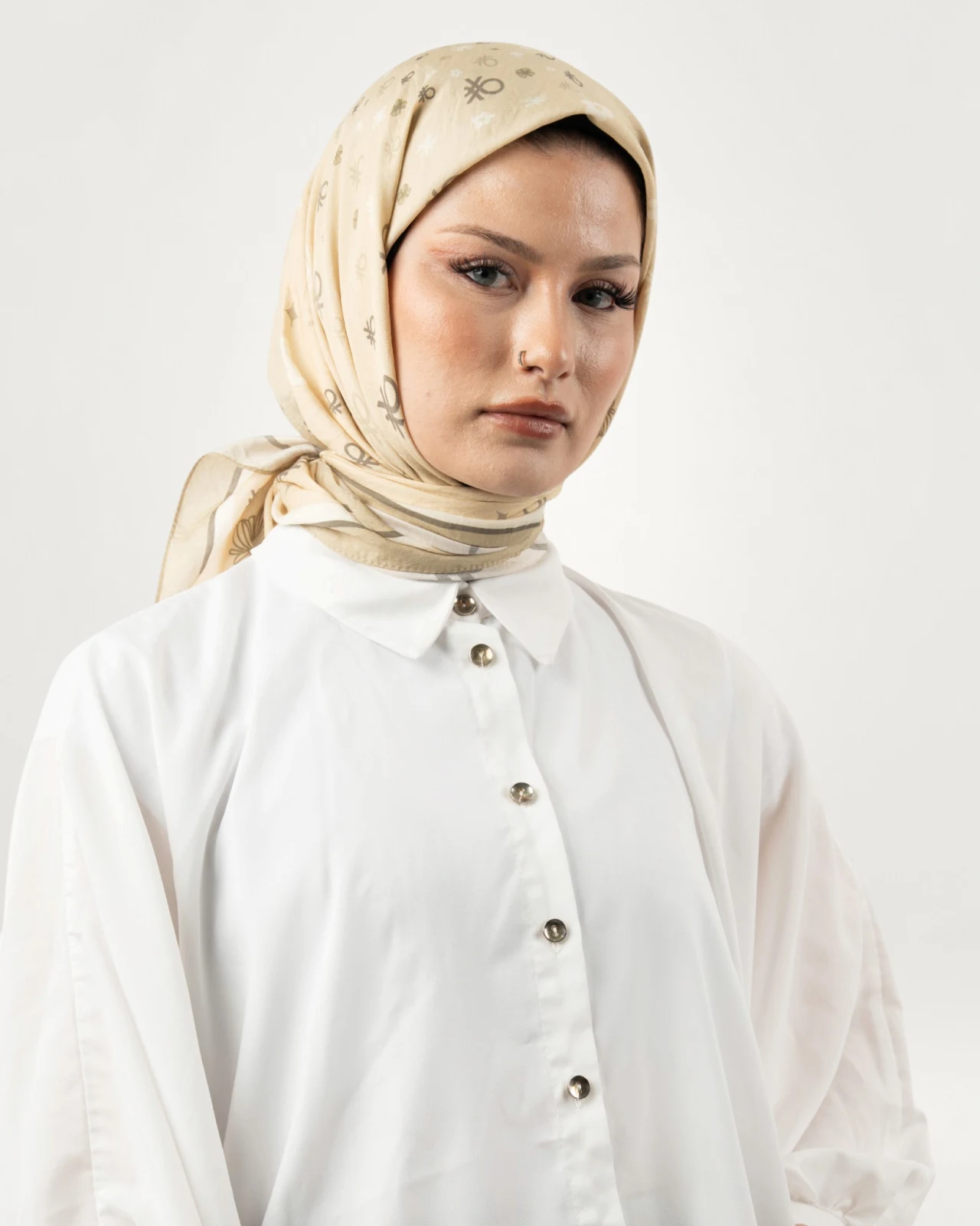 Benetton Siena Eşarp Krem-08