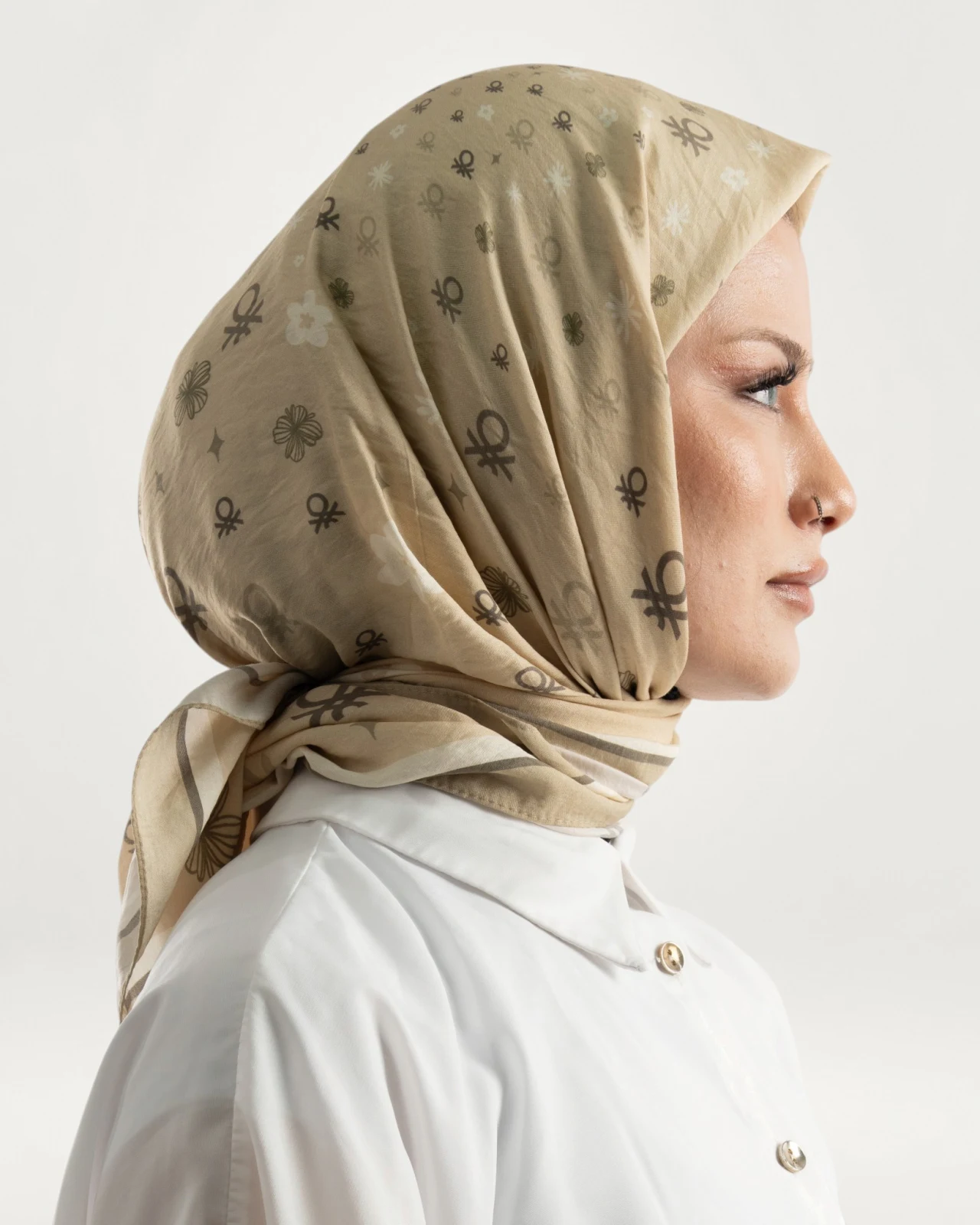 Benetton Siena Eşarp Krem-08