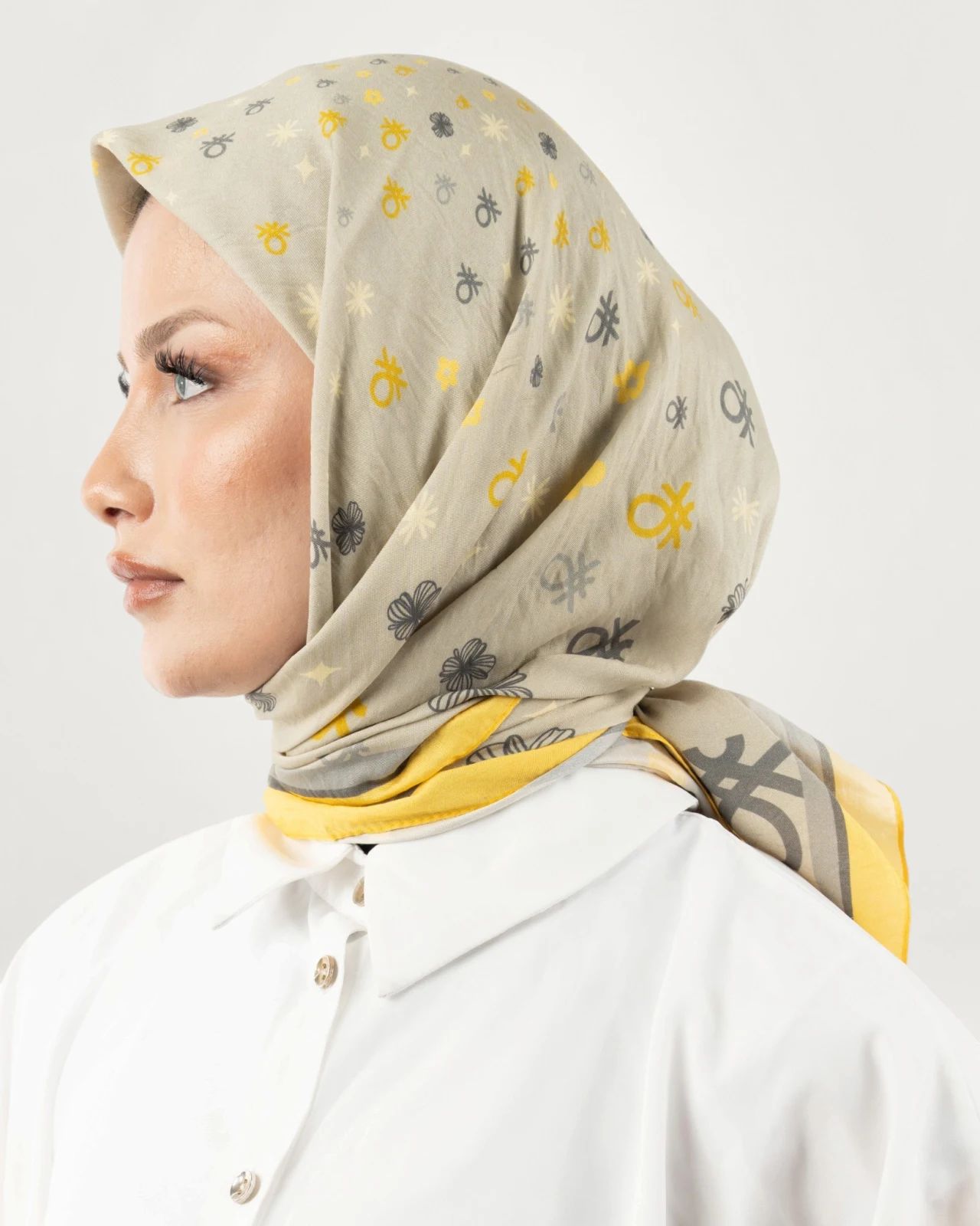 Benetton Siena Eşarp Sarı-02