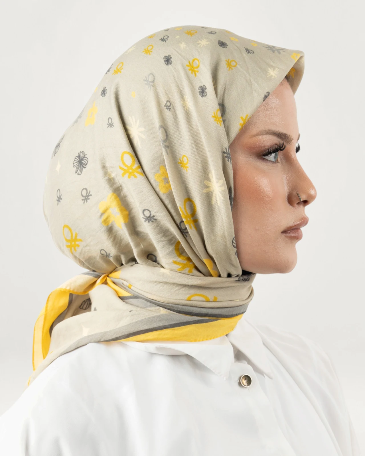 Benetton Siena Eşarp Sarı-02