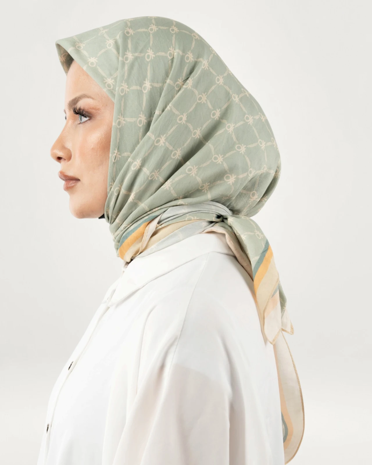 Benetton Siena Eşarp Pudra-Yeşil