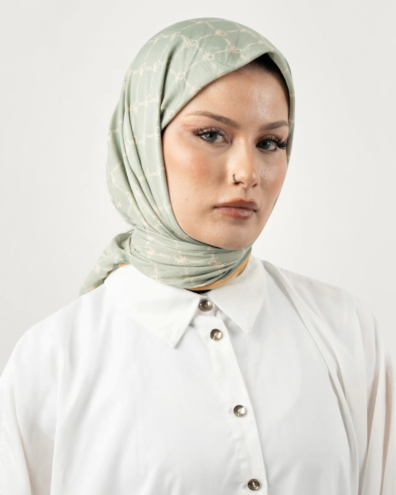 Benetton Siena Eşarp Pudra-Yeşil