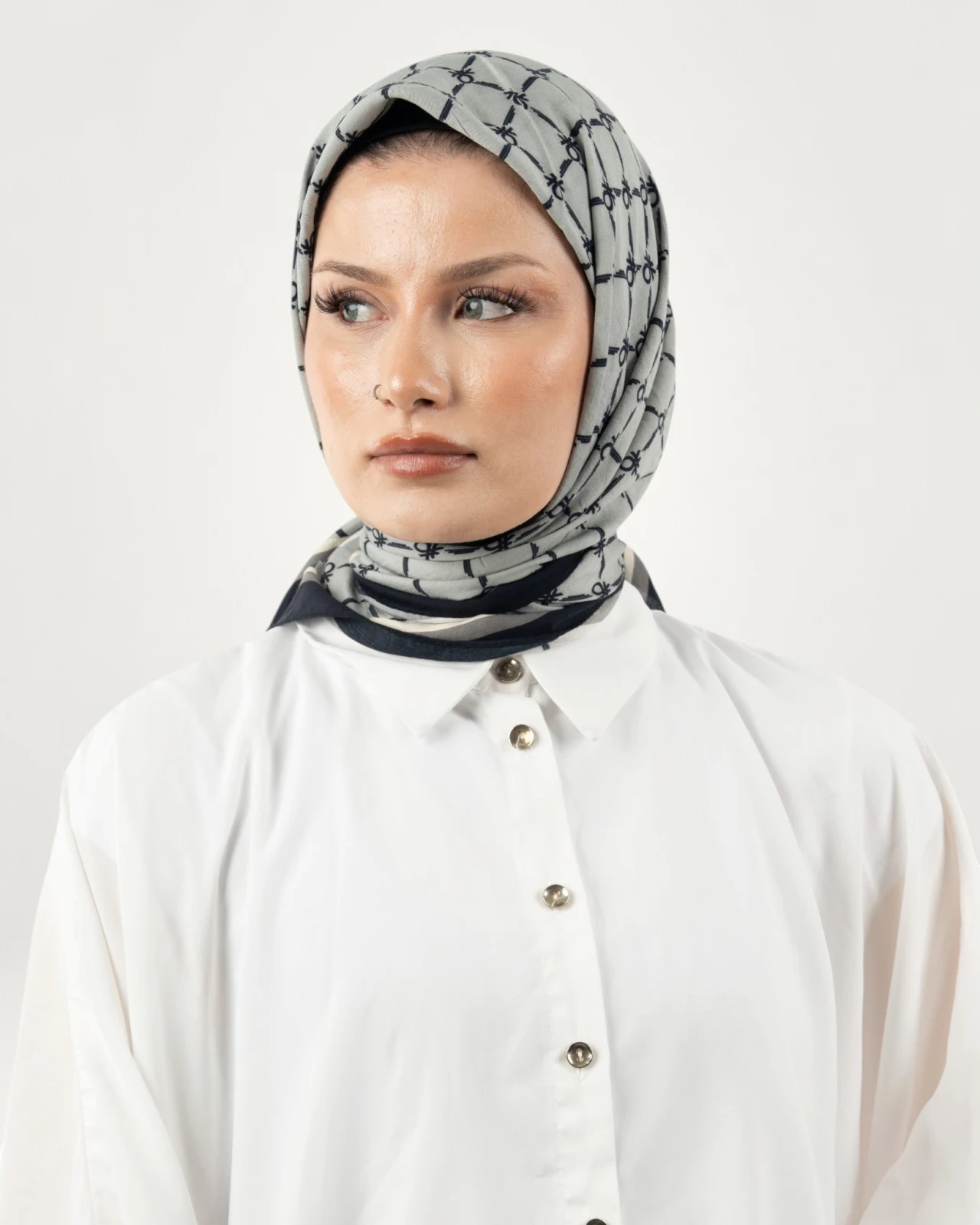 Benetton Siena Eşarp Gri-09