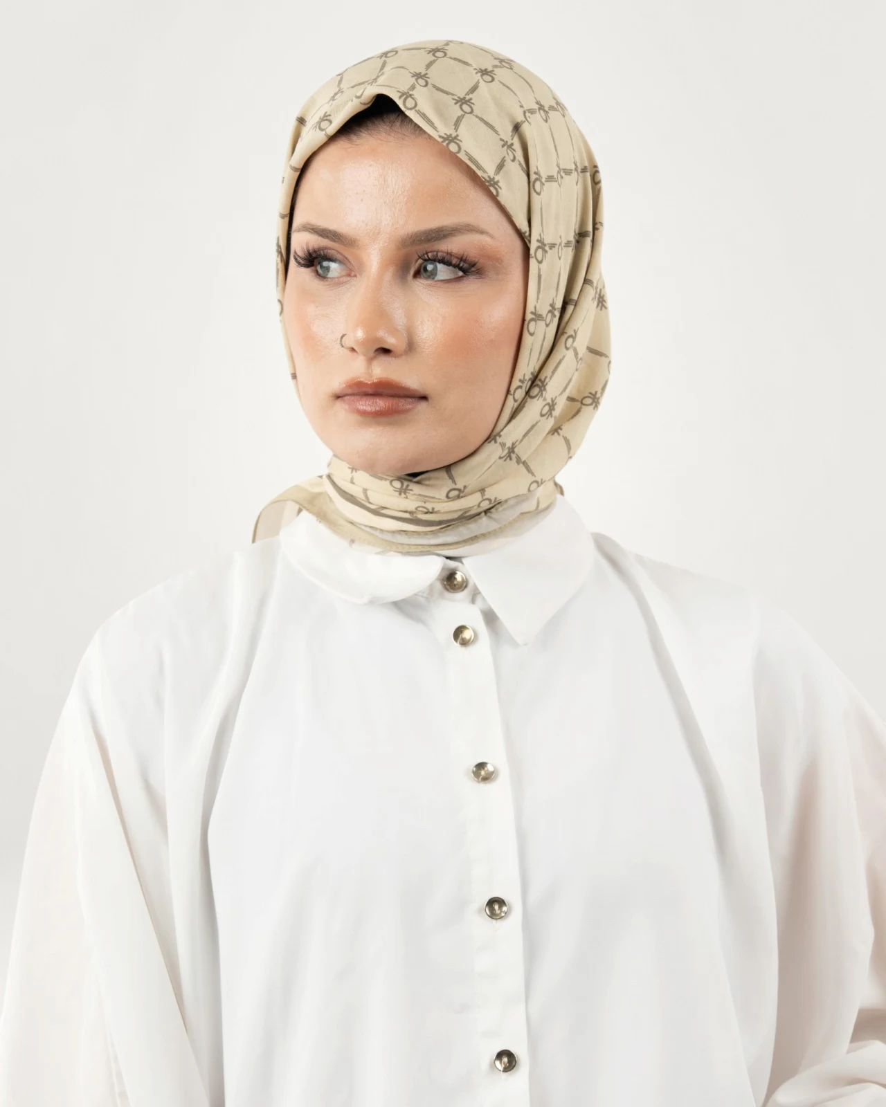 Benetton Siena Eşarp Krem-09
