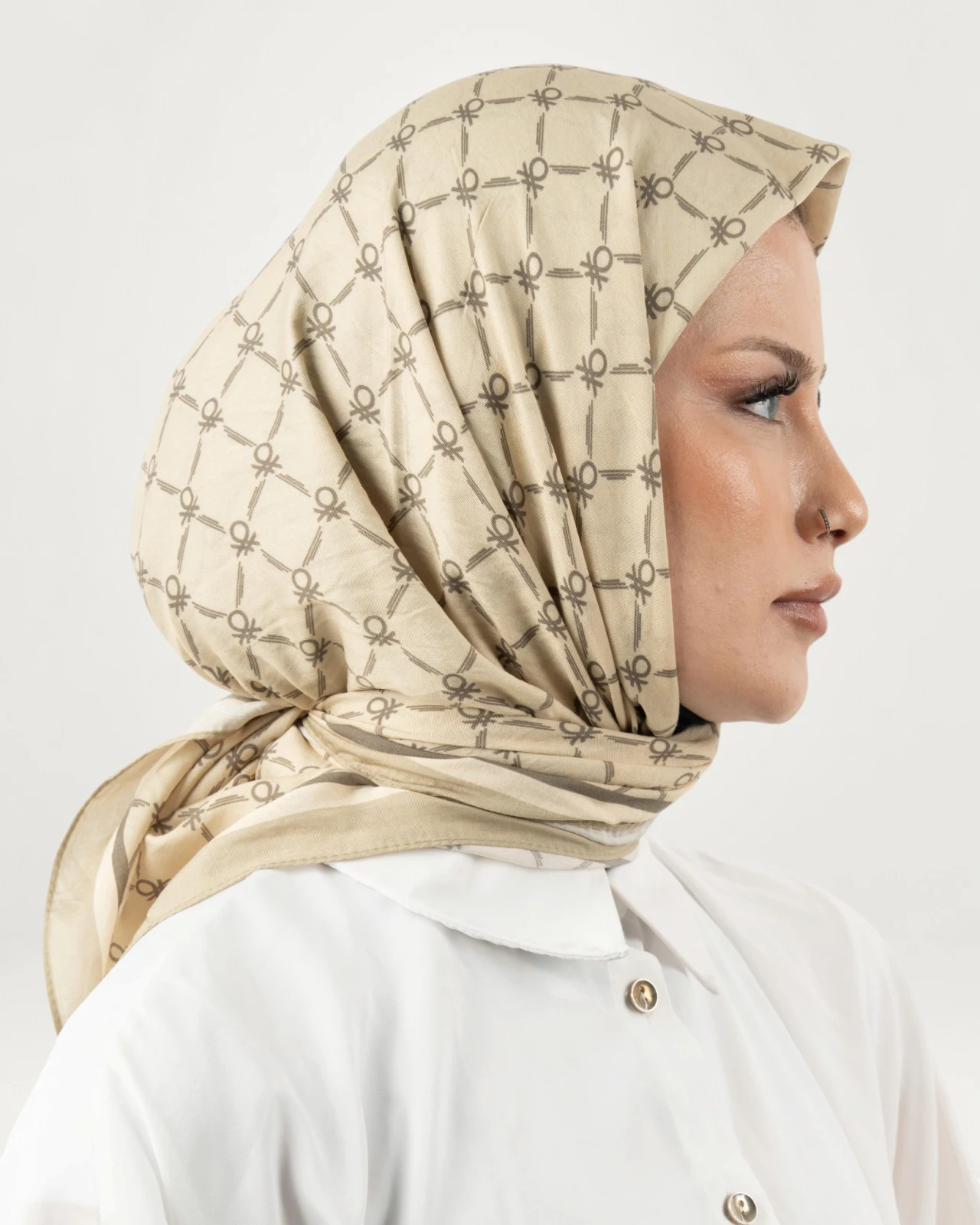 Benetton Siena Eşarp Krem-09