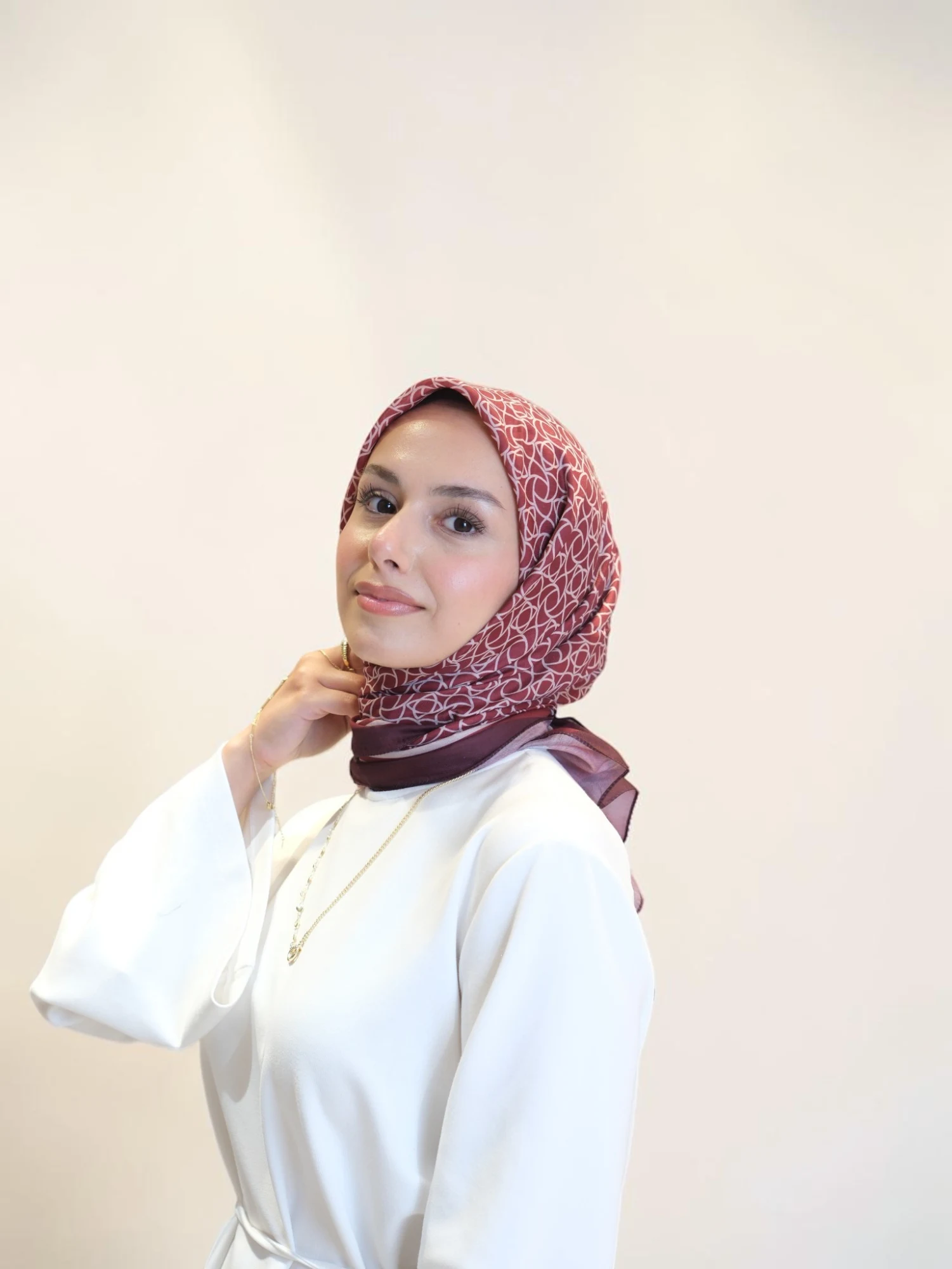 Belli Premium Soft Eşarp Bordo Detay
