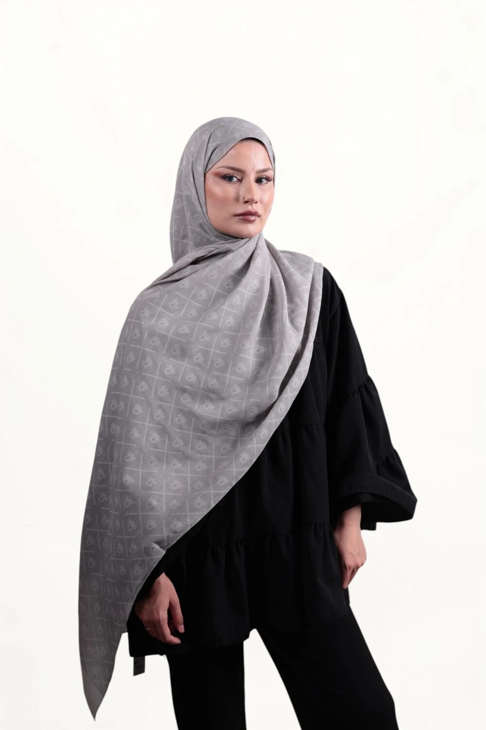 Benetton Elegante Dos Şal Gri