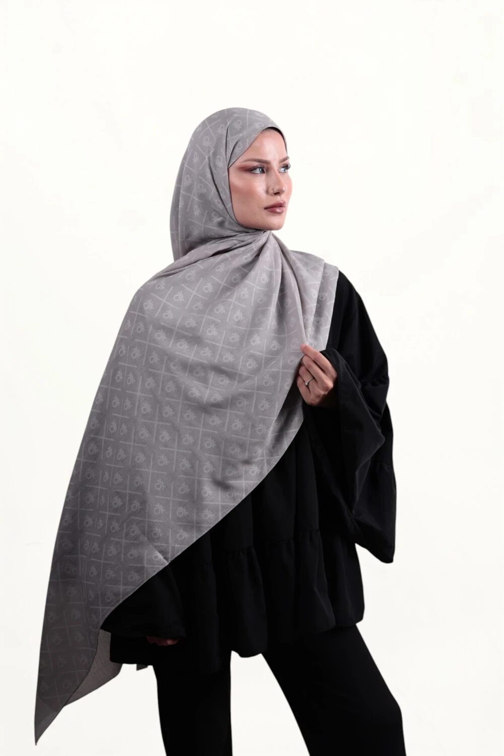 Benetton Elegante Dos Şal Gri