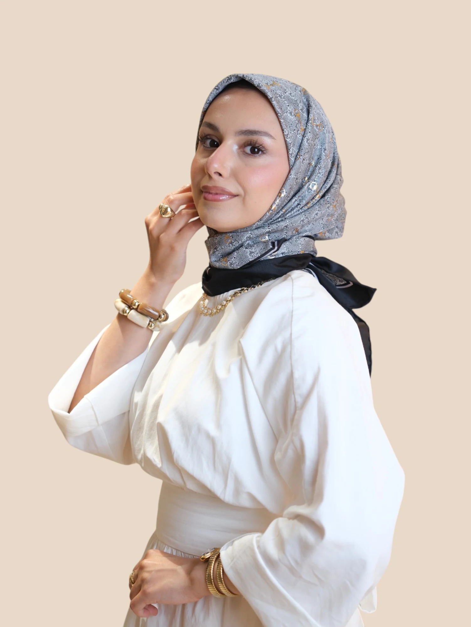 İthal A Kalite Twill Eşarp Gri