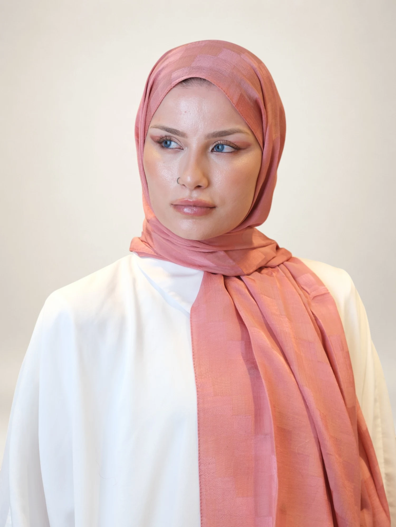 Fresh Scarfs Nori İpeksi Jakar Şal Nar Çiçeği