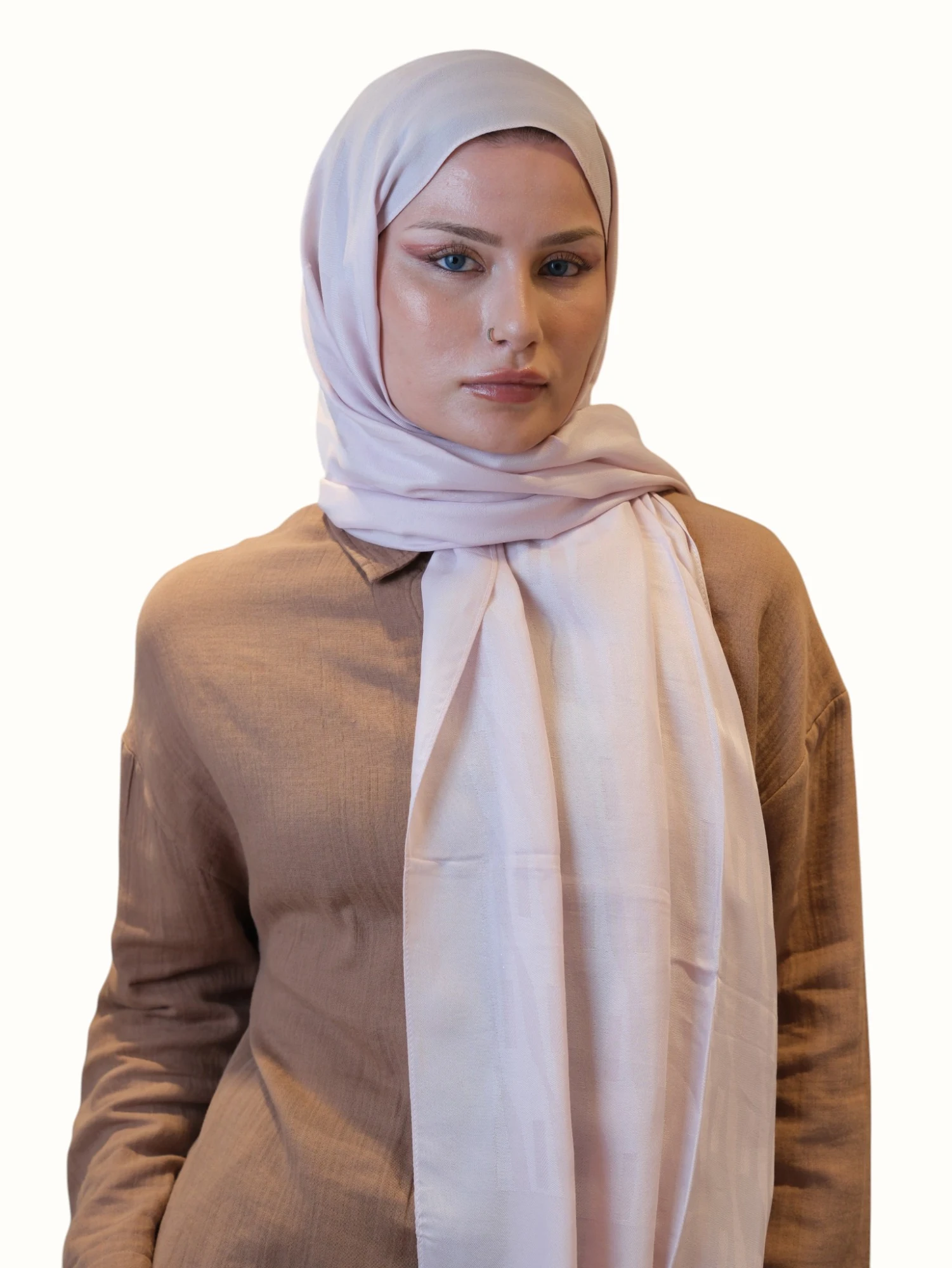Fresh Scarfs Pamuk Floş Jakarlı Şal Pudra