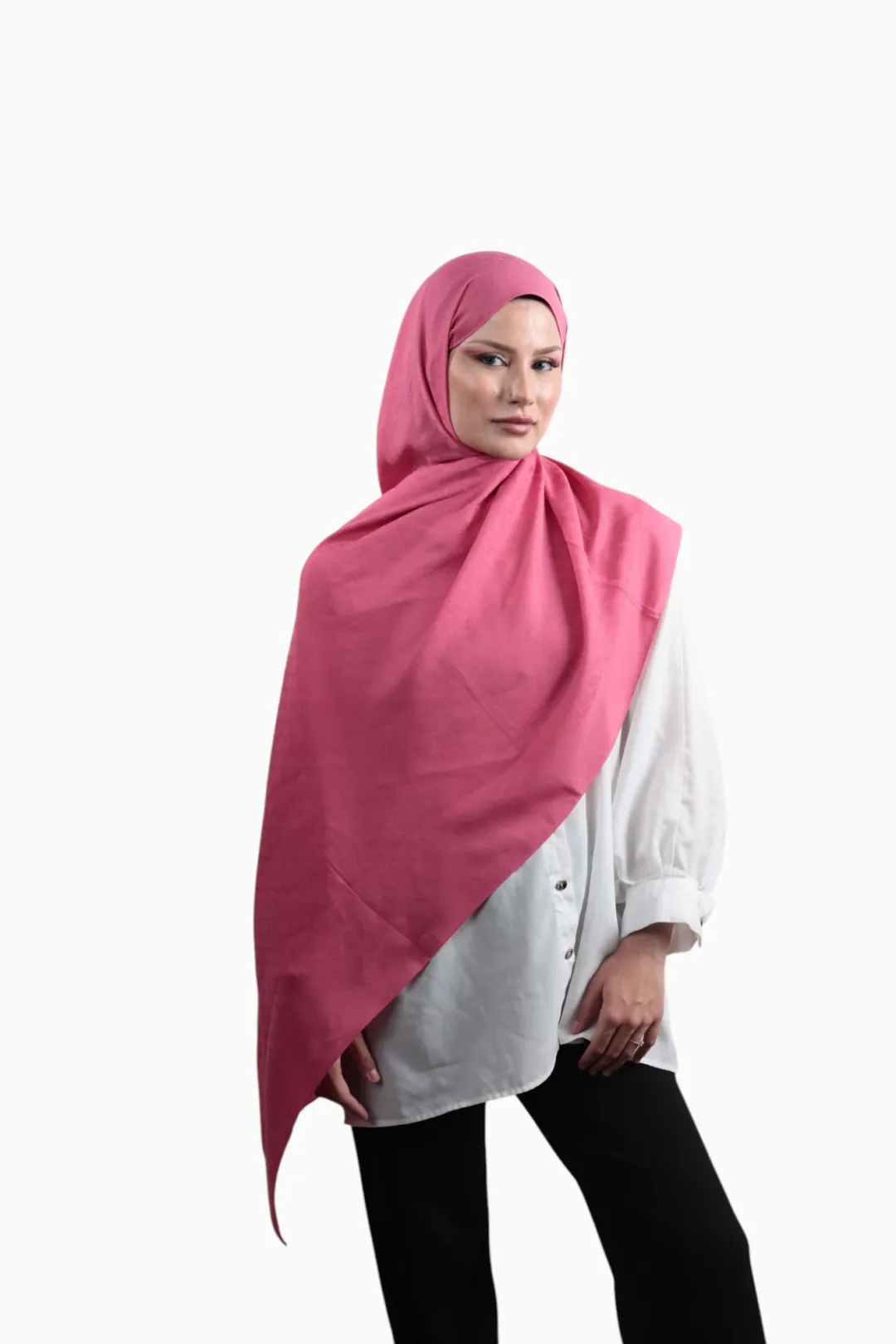 Armine Bambu Cotton Şal Gül Pembe
