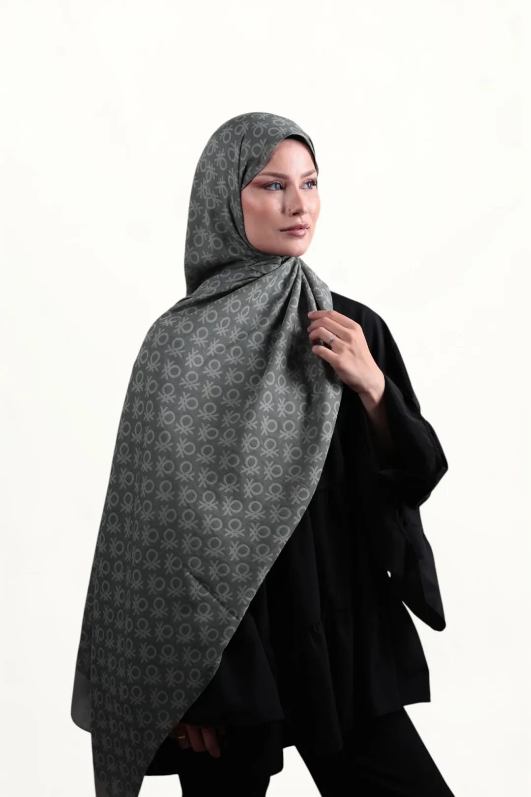 Benetton Elegante Şal Uno Gri-01