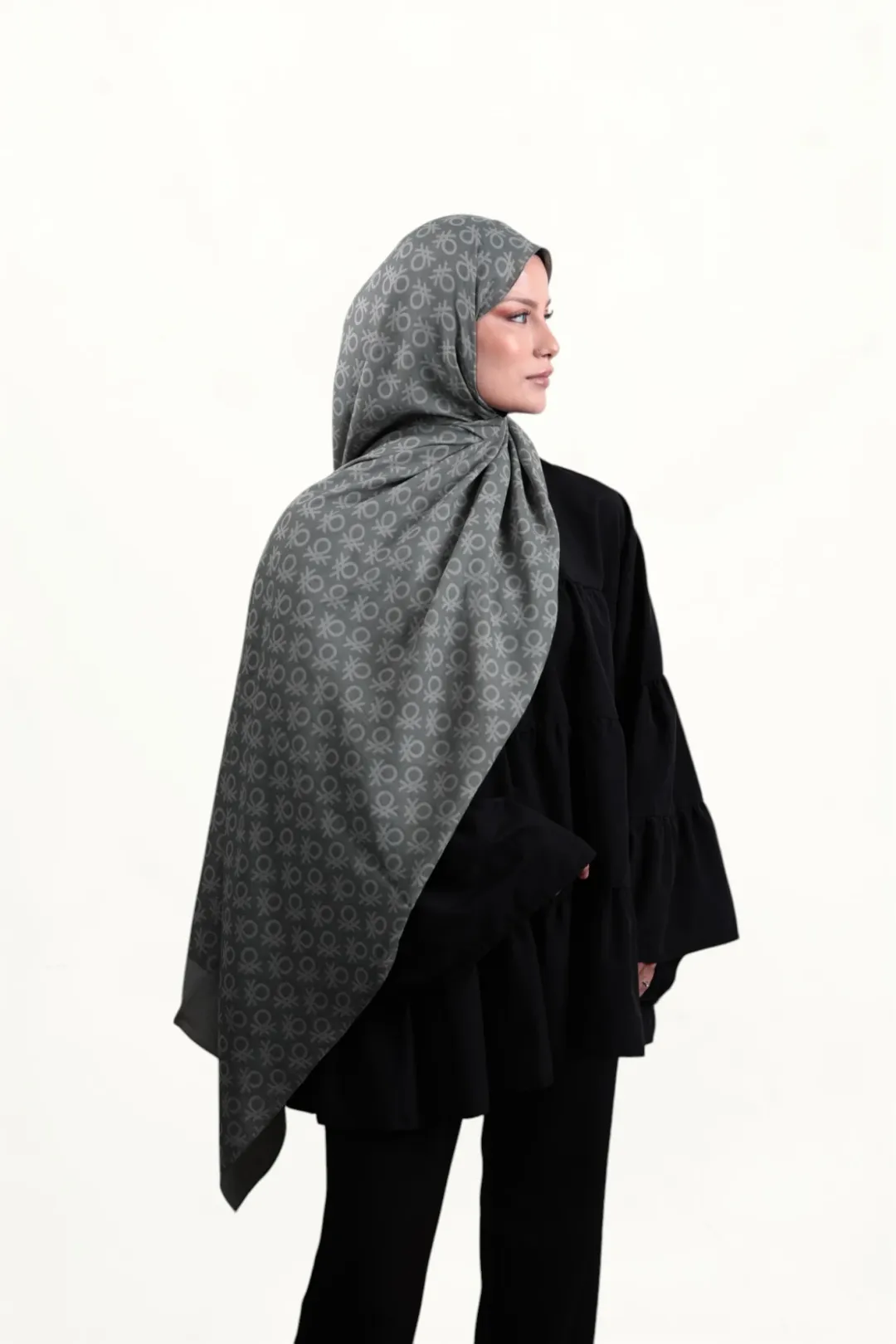 Benetton Elegante Şal Uno Gri-01