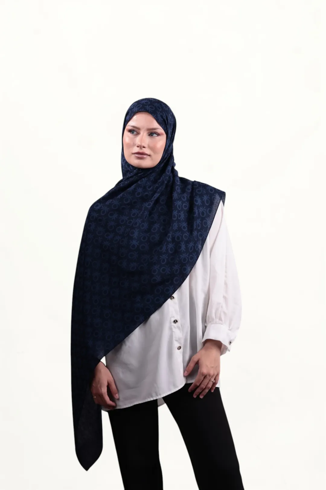 Benetton Elegante Şal Uno Lacivert