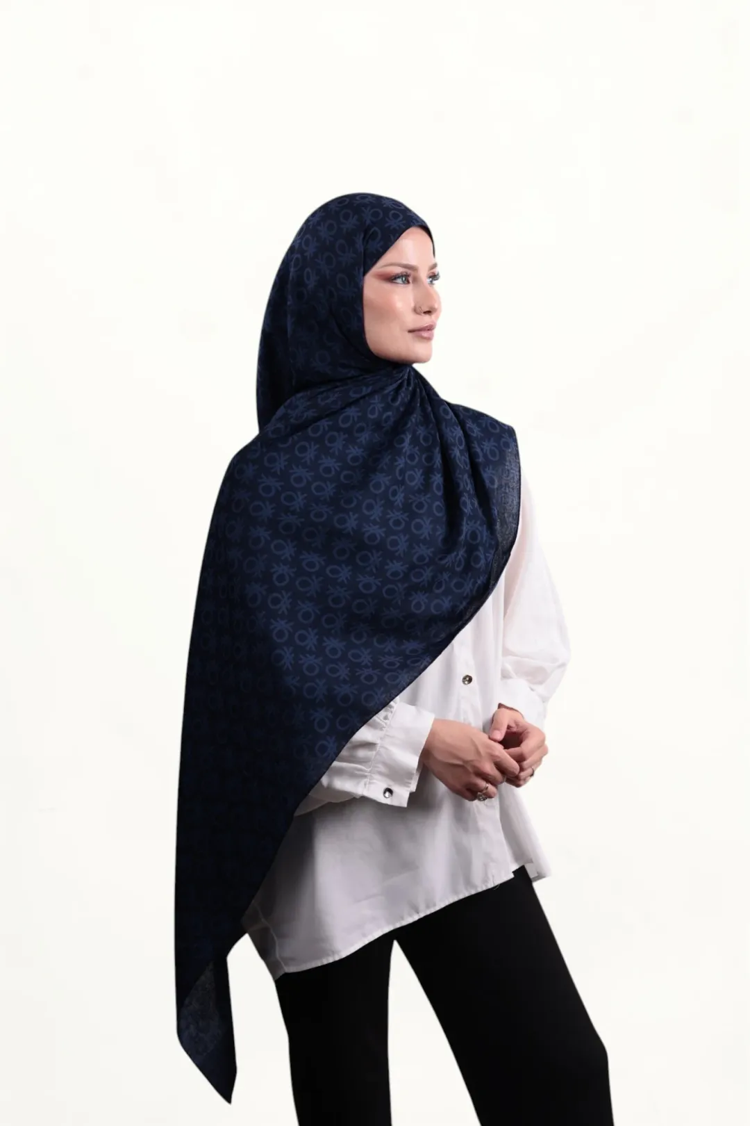 Benetton Elegante Şal Uno Lacivert
