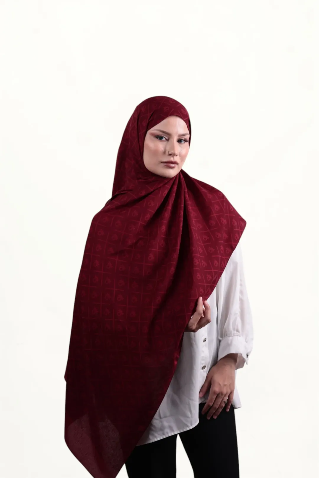 Benetton Elegante Dos Şal Kızılcık