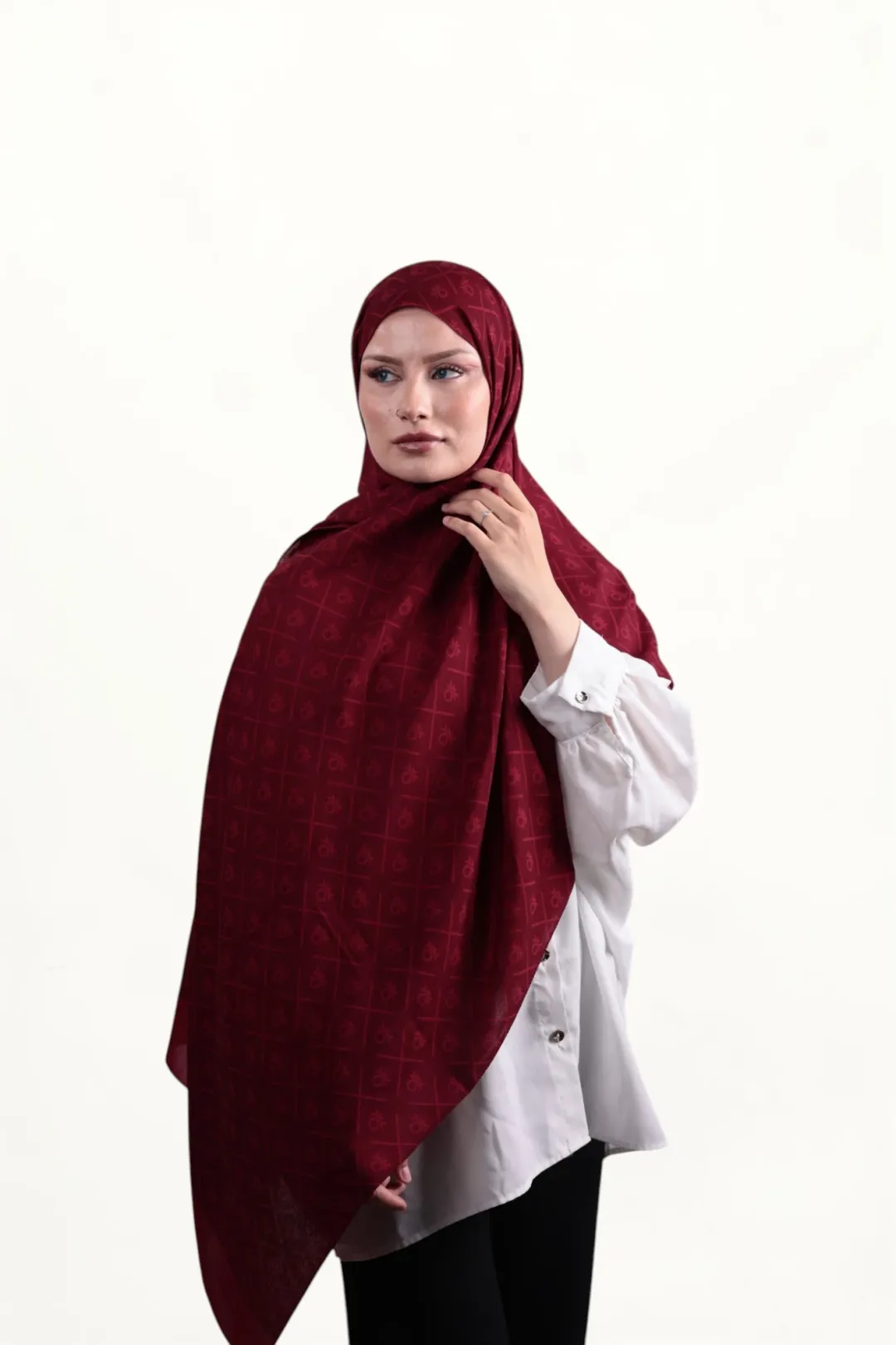 Benetton Elegante Dos Şal Kızılcık