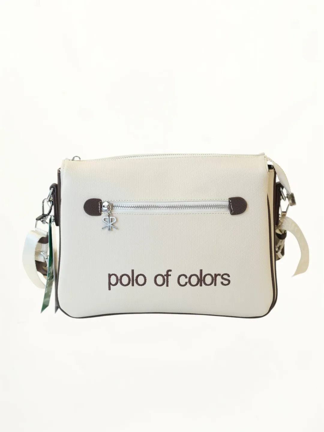 Polo of Colors Çok Bölmeli Çapraz Çanta Krem Kahve