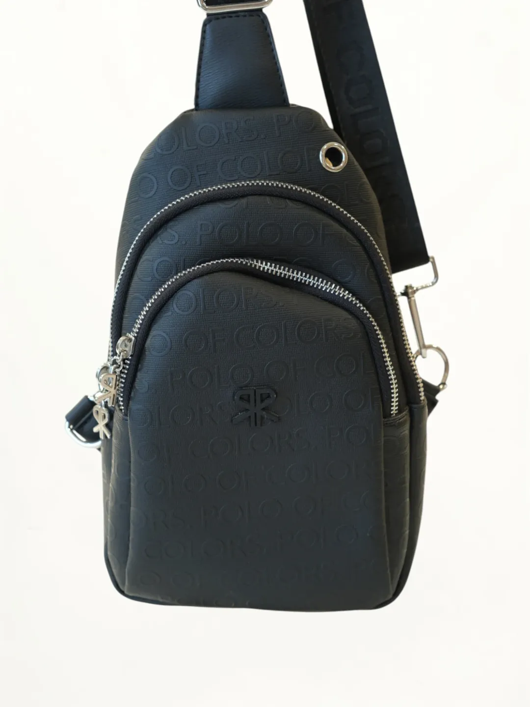 Polo of Colors Monogram Body Bag Çapraz Çanta Siyah