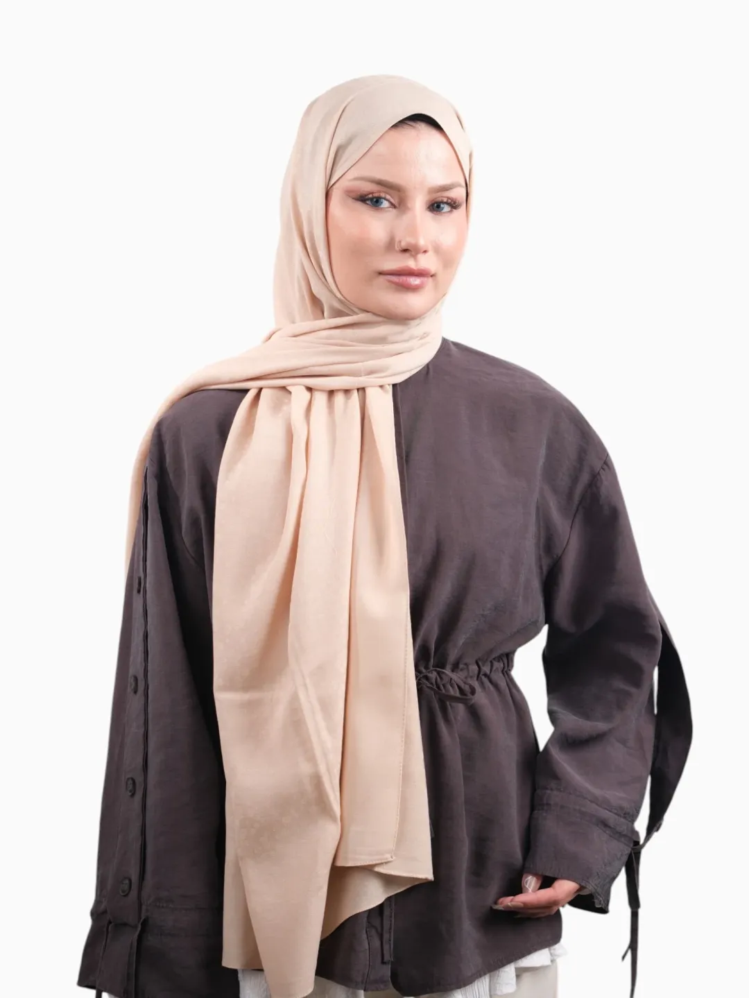 Armine Bambu Cotton Şal Pudra Bej