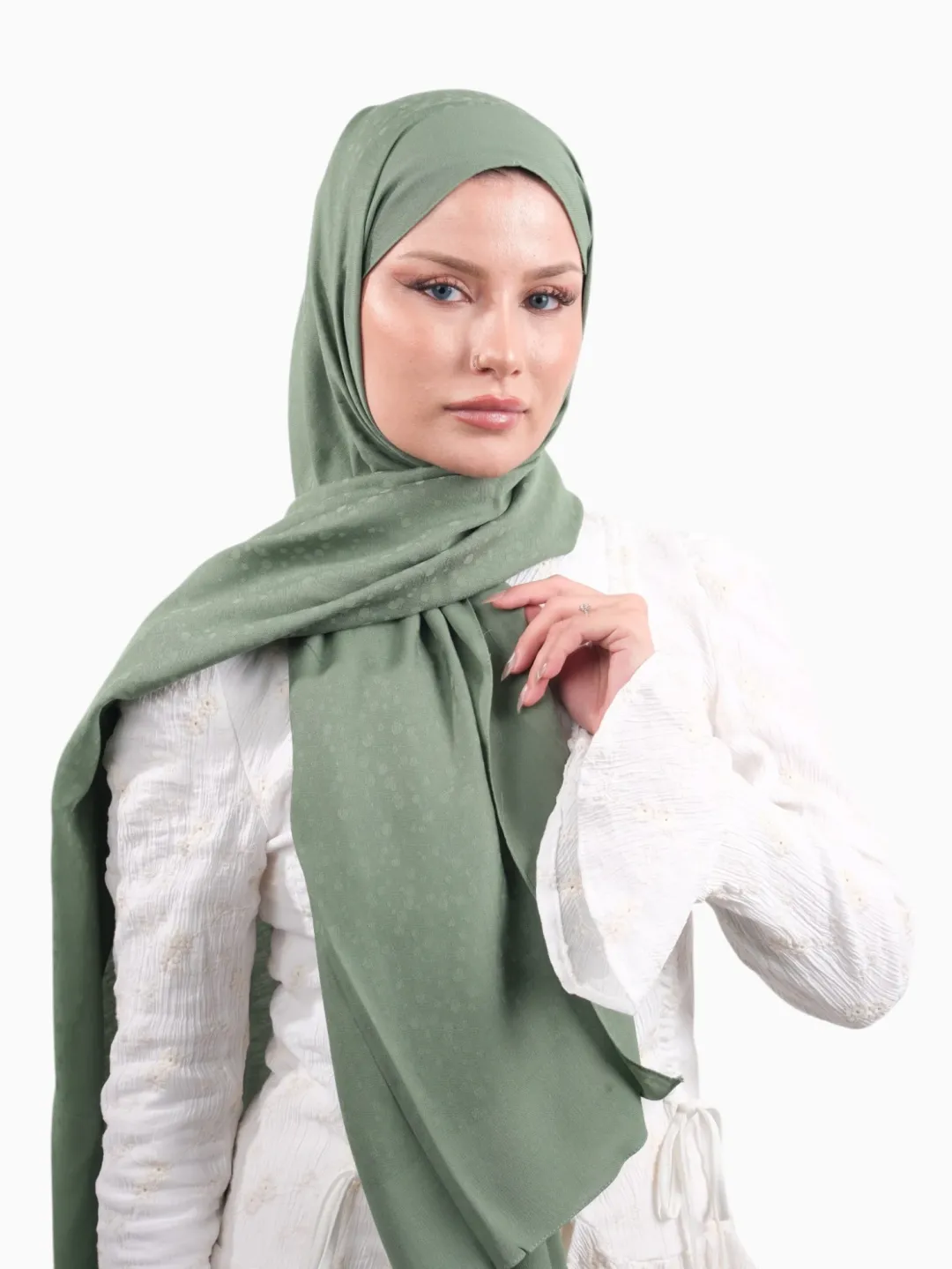Armine Bambu Cotton Şal Yeşil