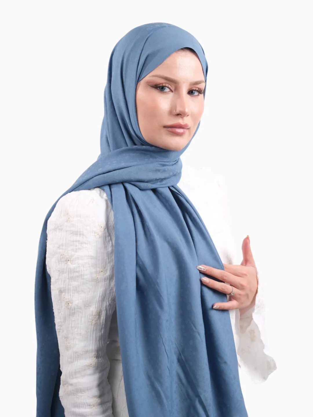Armine Bambu Cotton Şal Açık Mavi