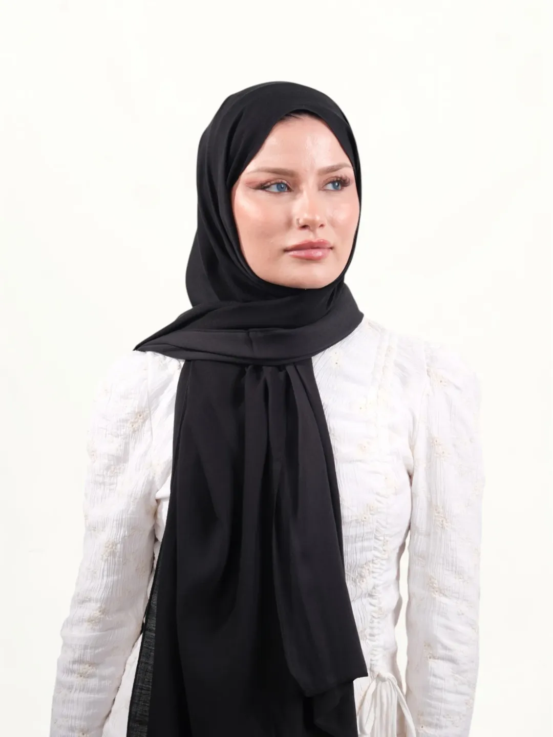 Armine İpek Pamuk Şal Siyah-07
