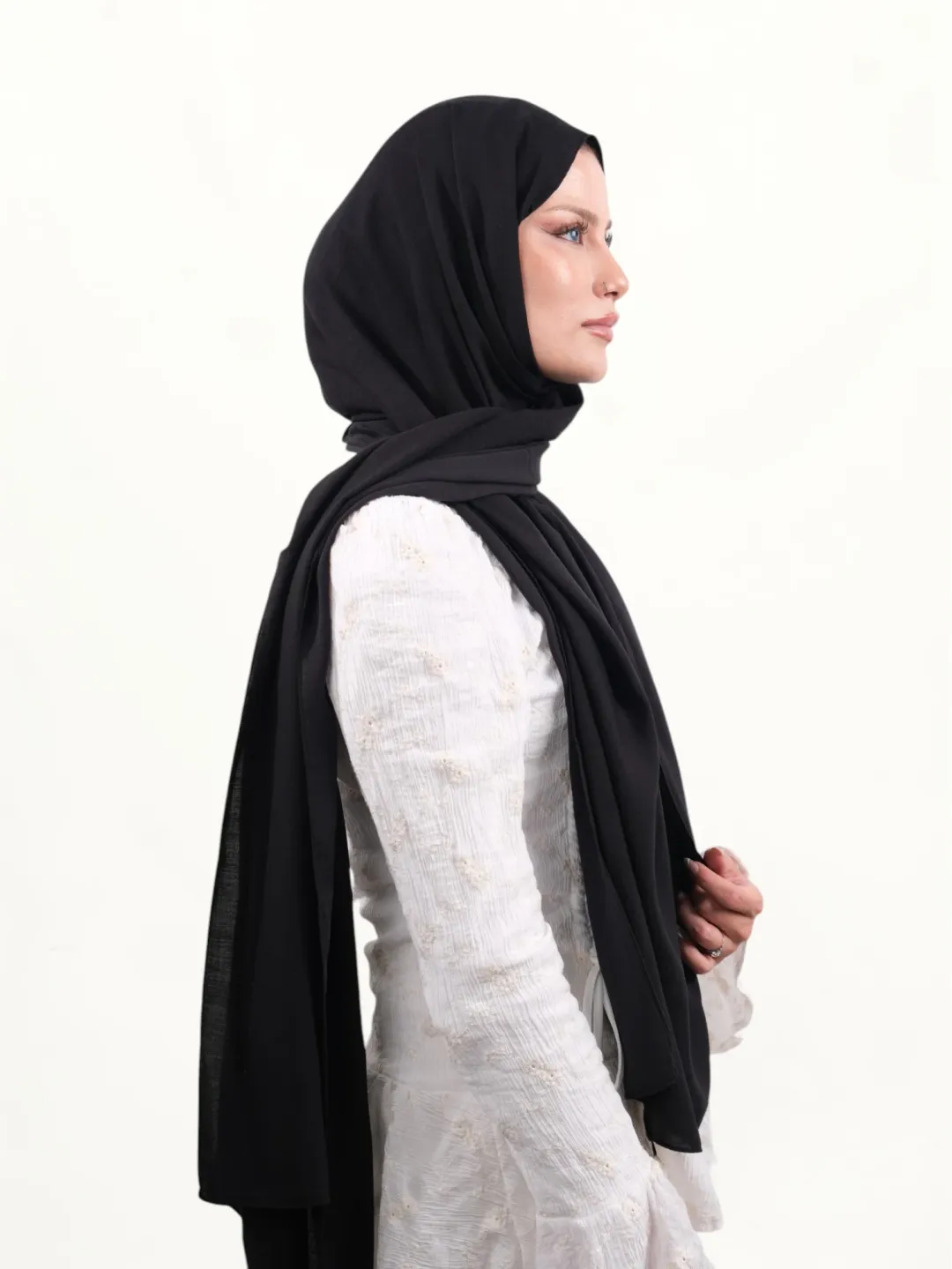 Armine İpek Pamuk Şal Siyah-07