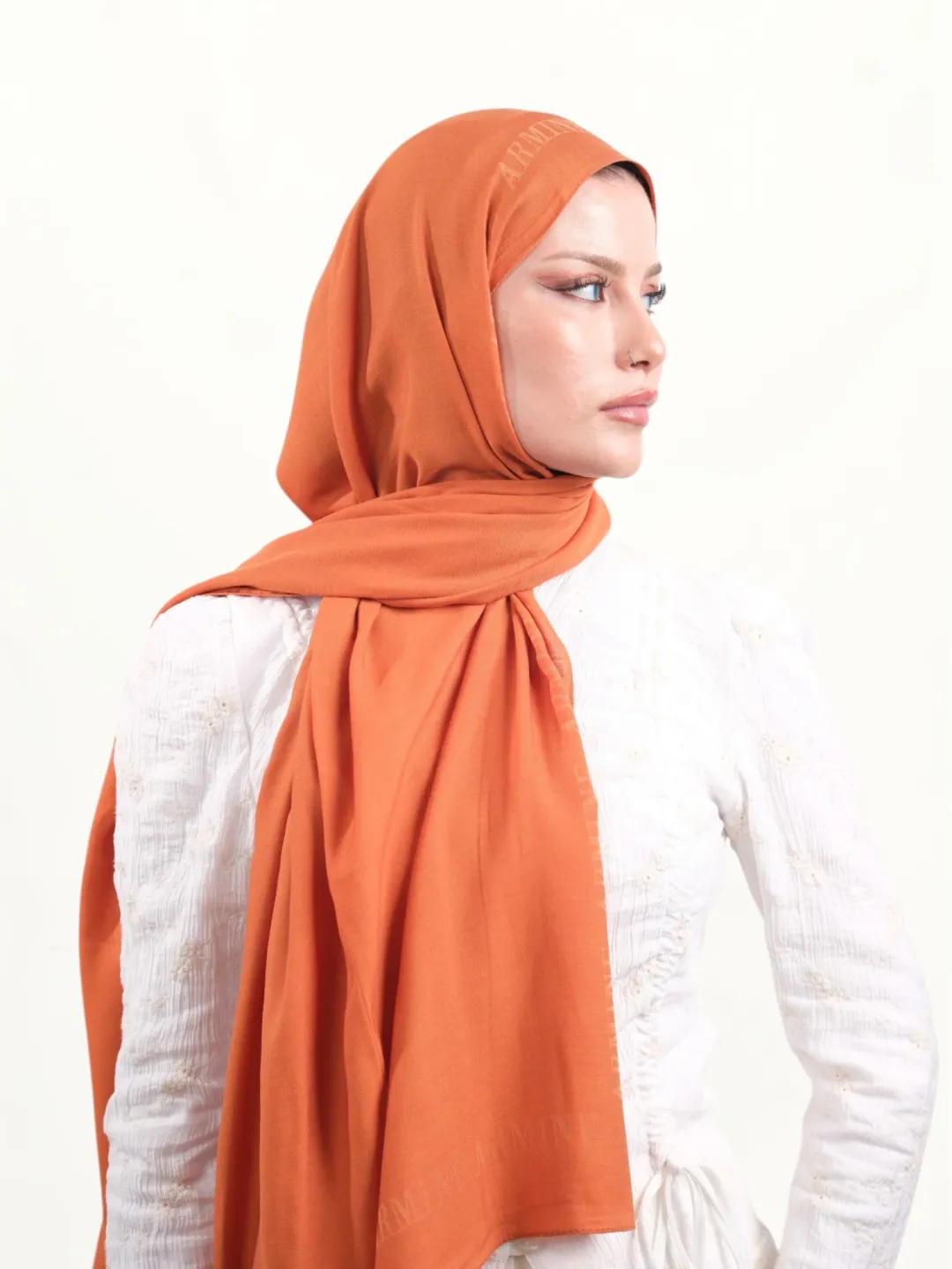 Armine İpek Pamuk Şal Orange