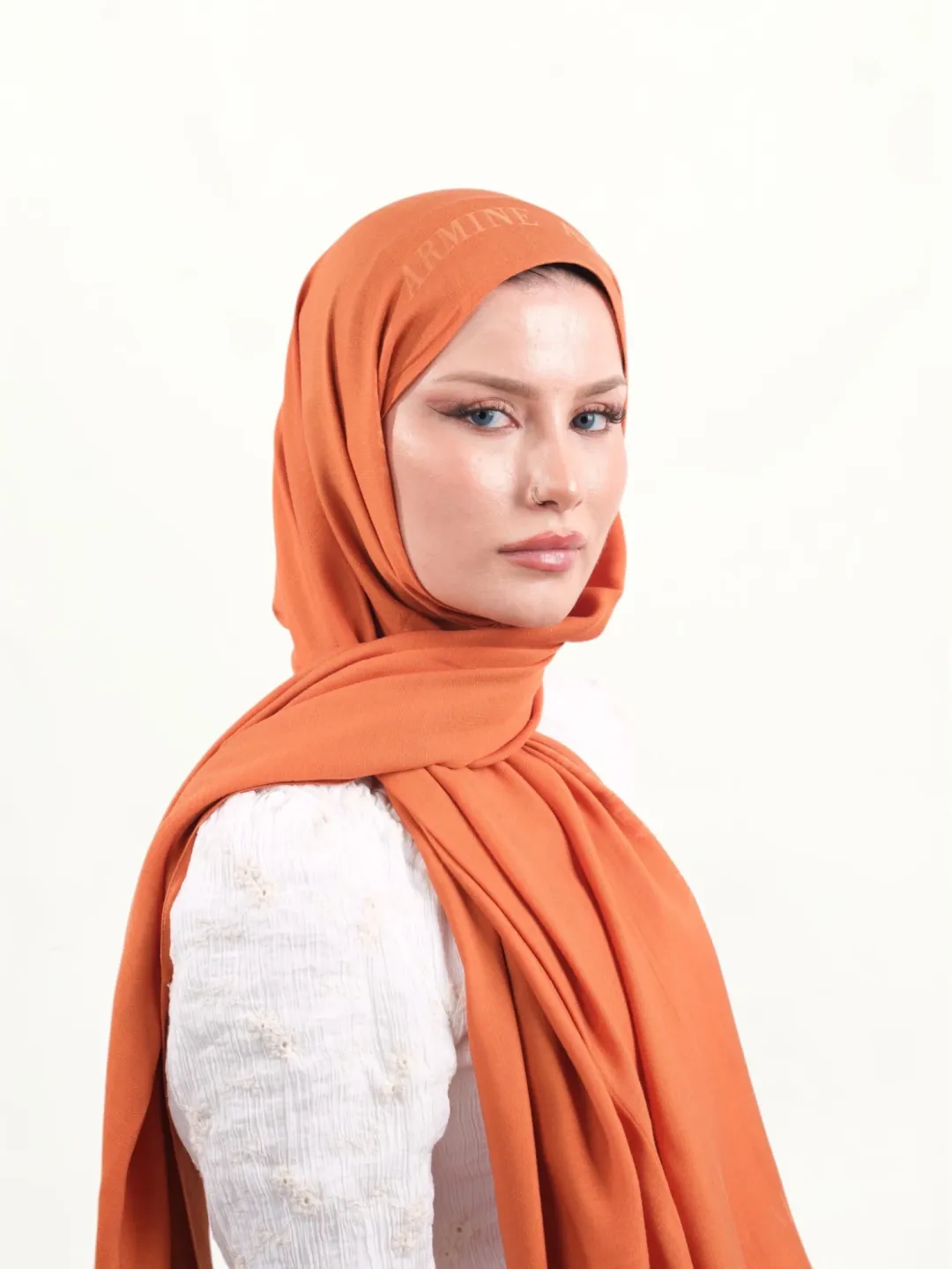 Armine İpek Pamuk Şal Orange