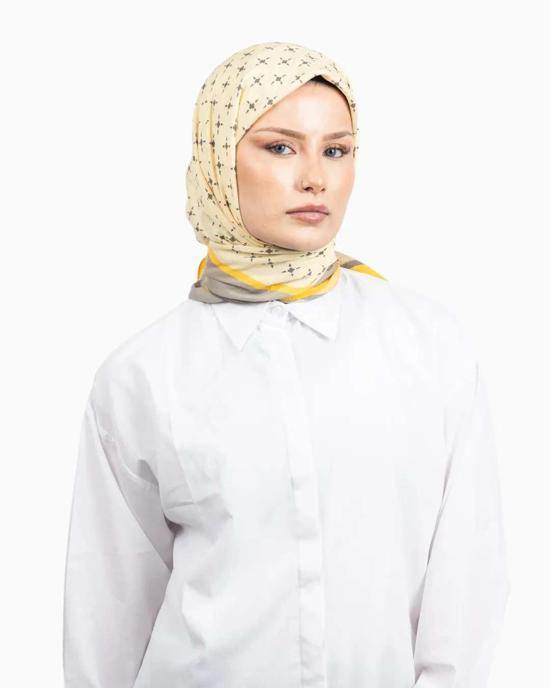 Benetton Siena Desenli Eşarp Sarı