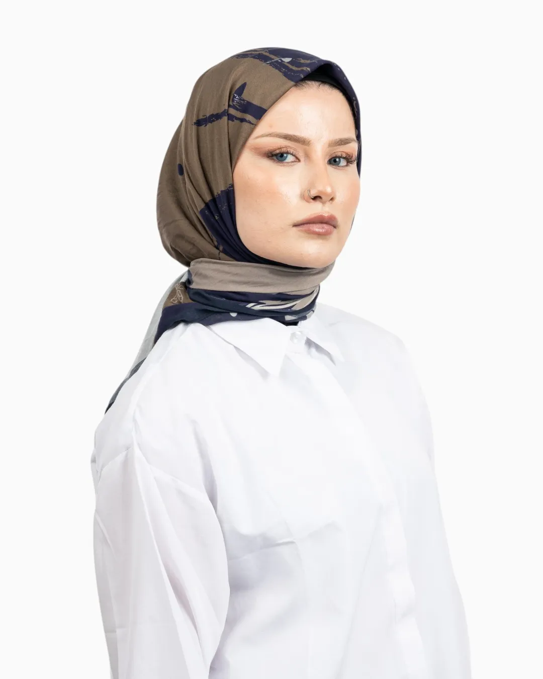 Benetton Siena Desenli Eşarp Siyah-022
