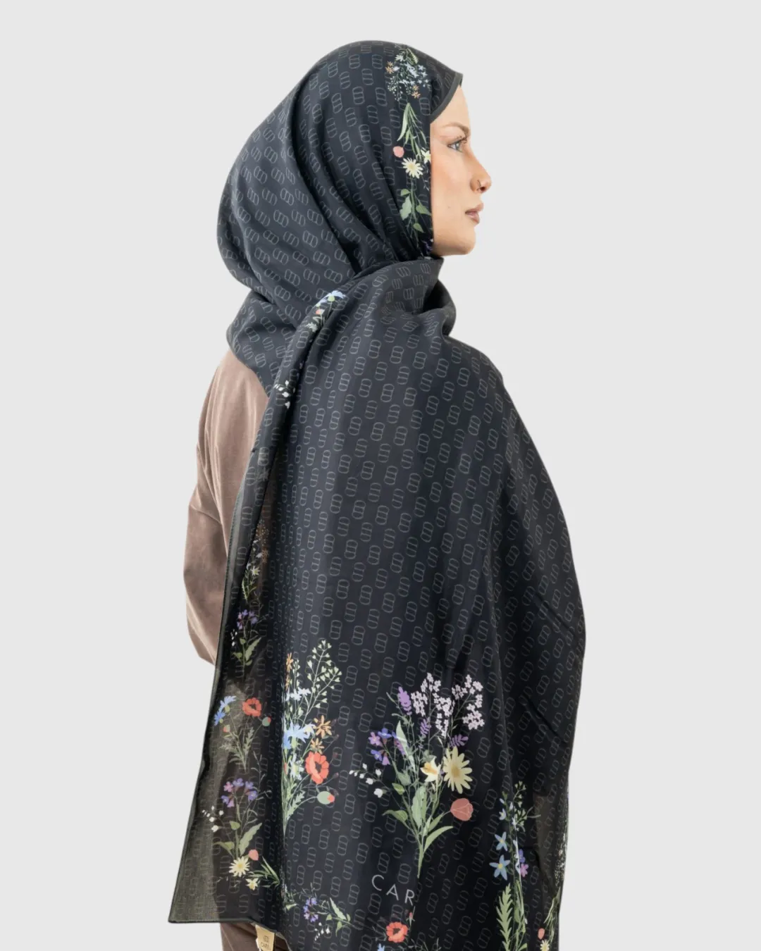 Carell Monogram Floş Şal Siyah Buket