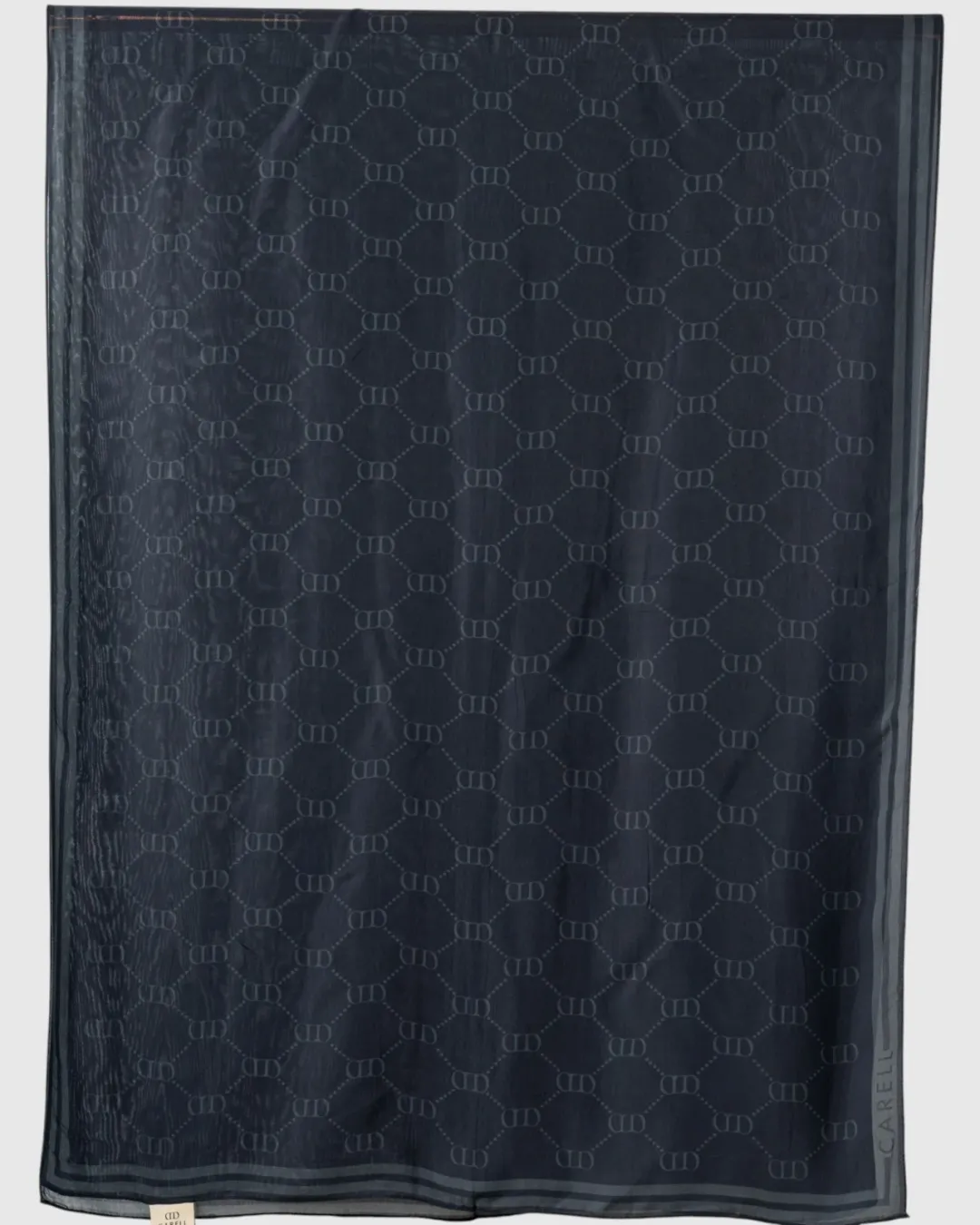 Carell Monogram Floş Şal Grace Siyah