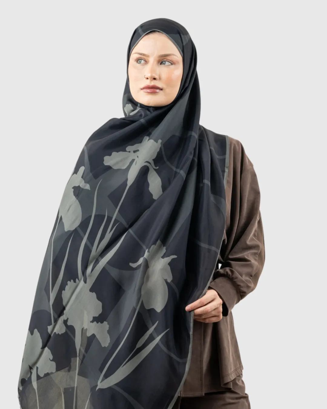 Carell Monogram Floş Şal Vera Siyah
