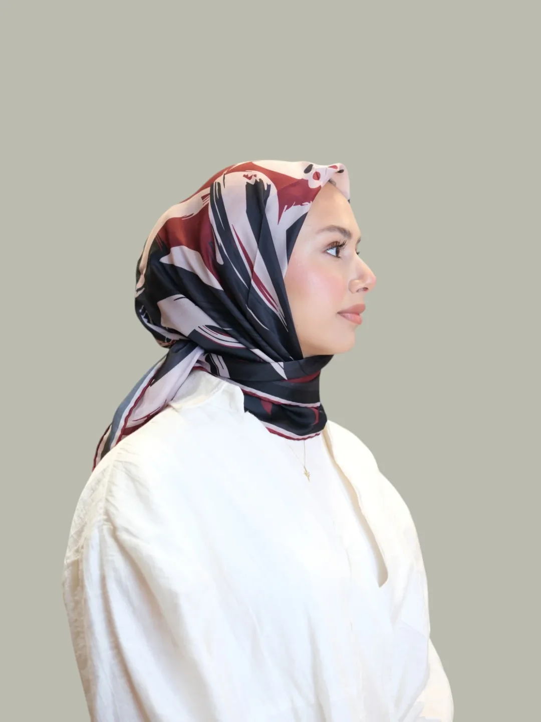 Shawl Secret Loi Silk Eşarp Bordo Detay