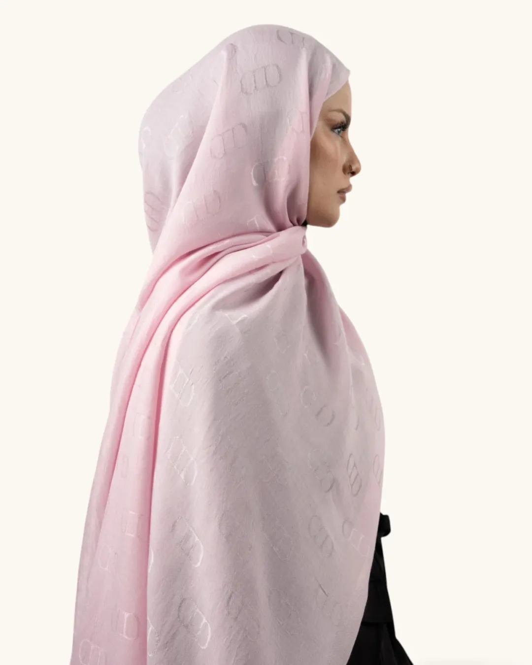 Carell Liora Pamuk Monogram Şal Şeker Pembe