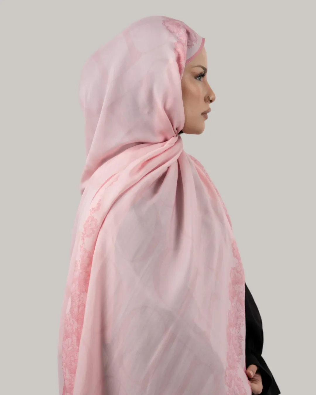 Carell Monogram Floş Şal Pembe