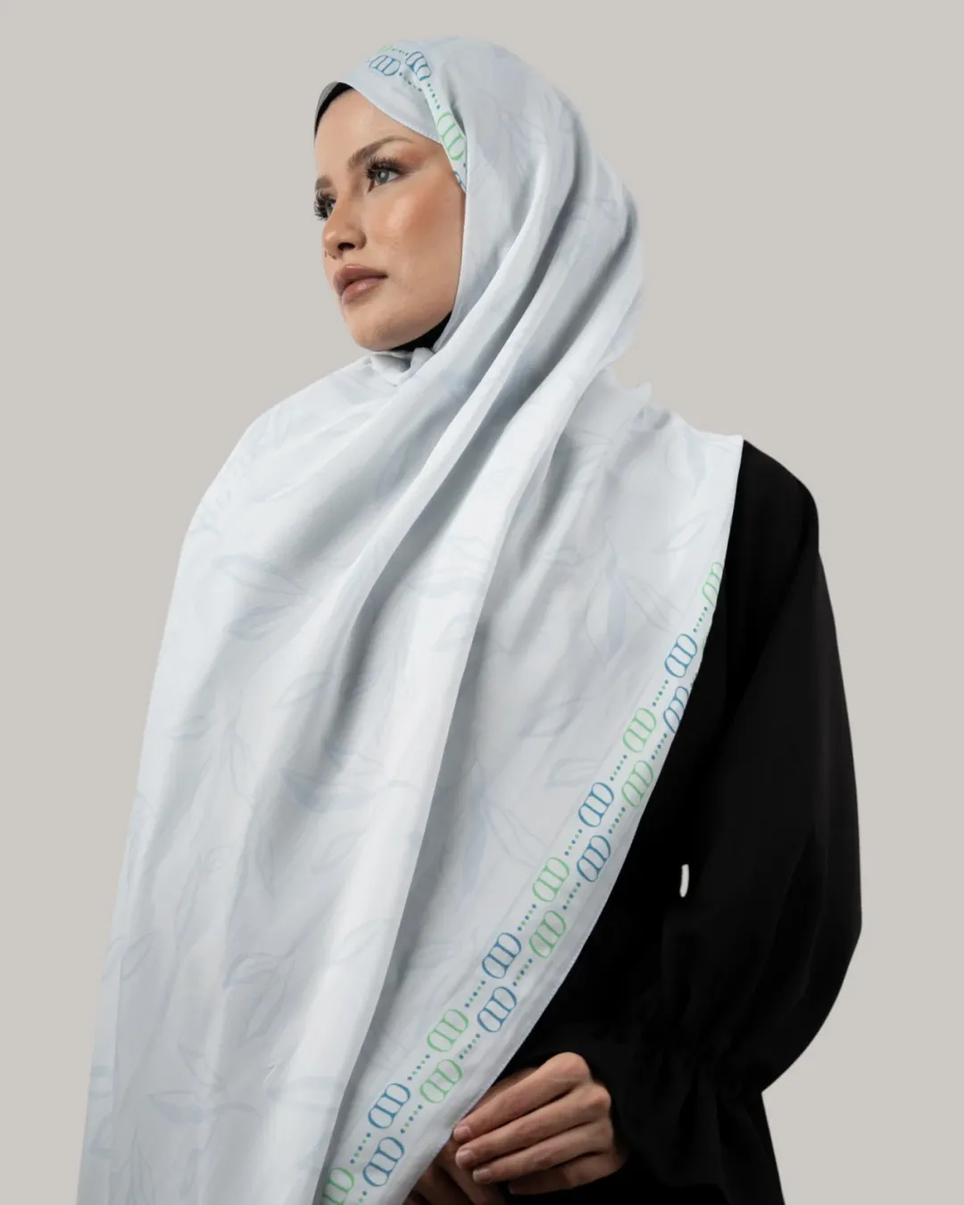 Carell Monogram Floş Şal Buz Mavisi