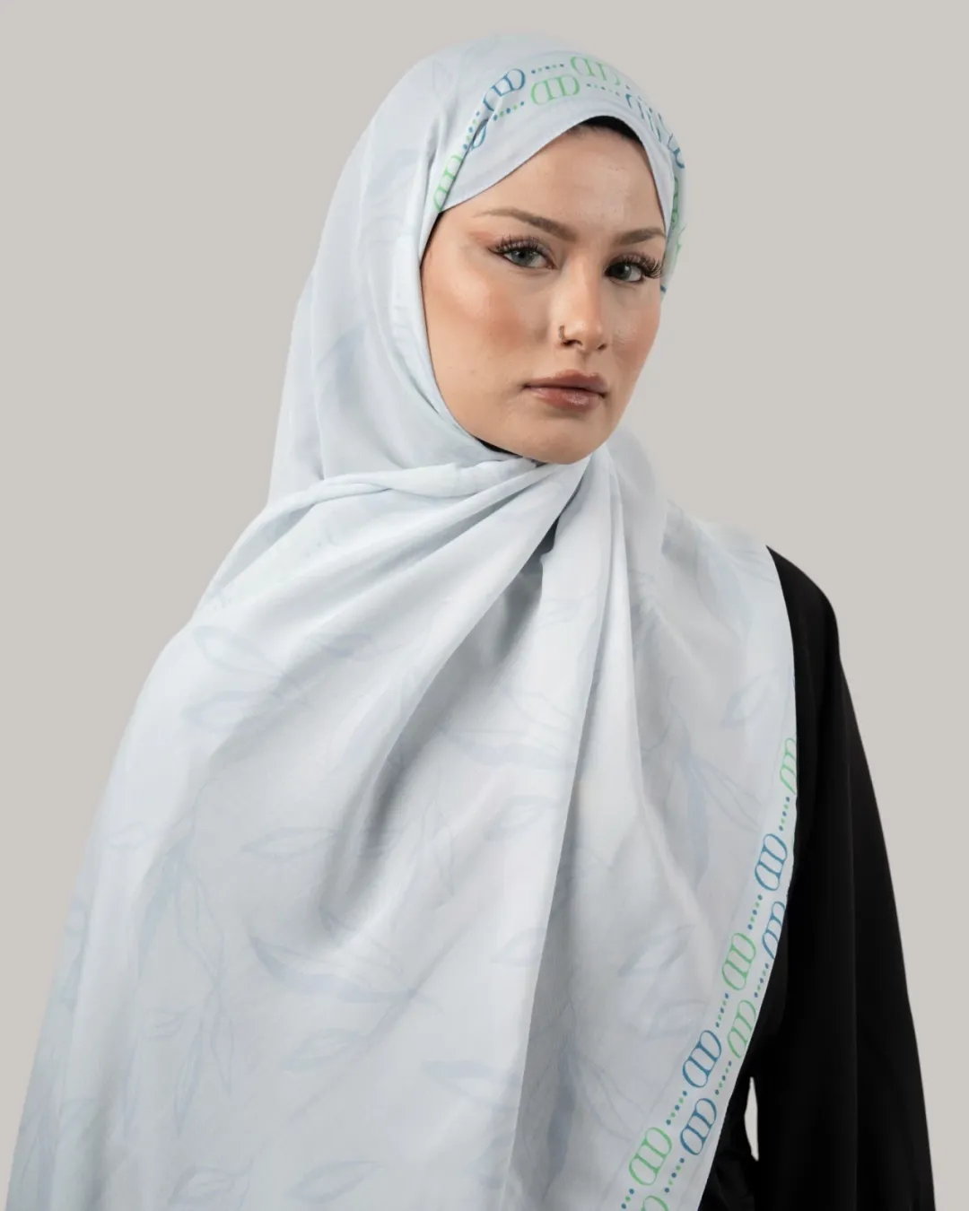 Carell Monogram Floş Şal Buz Mavisi