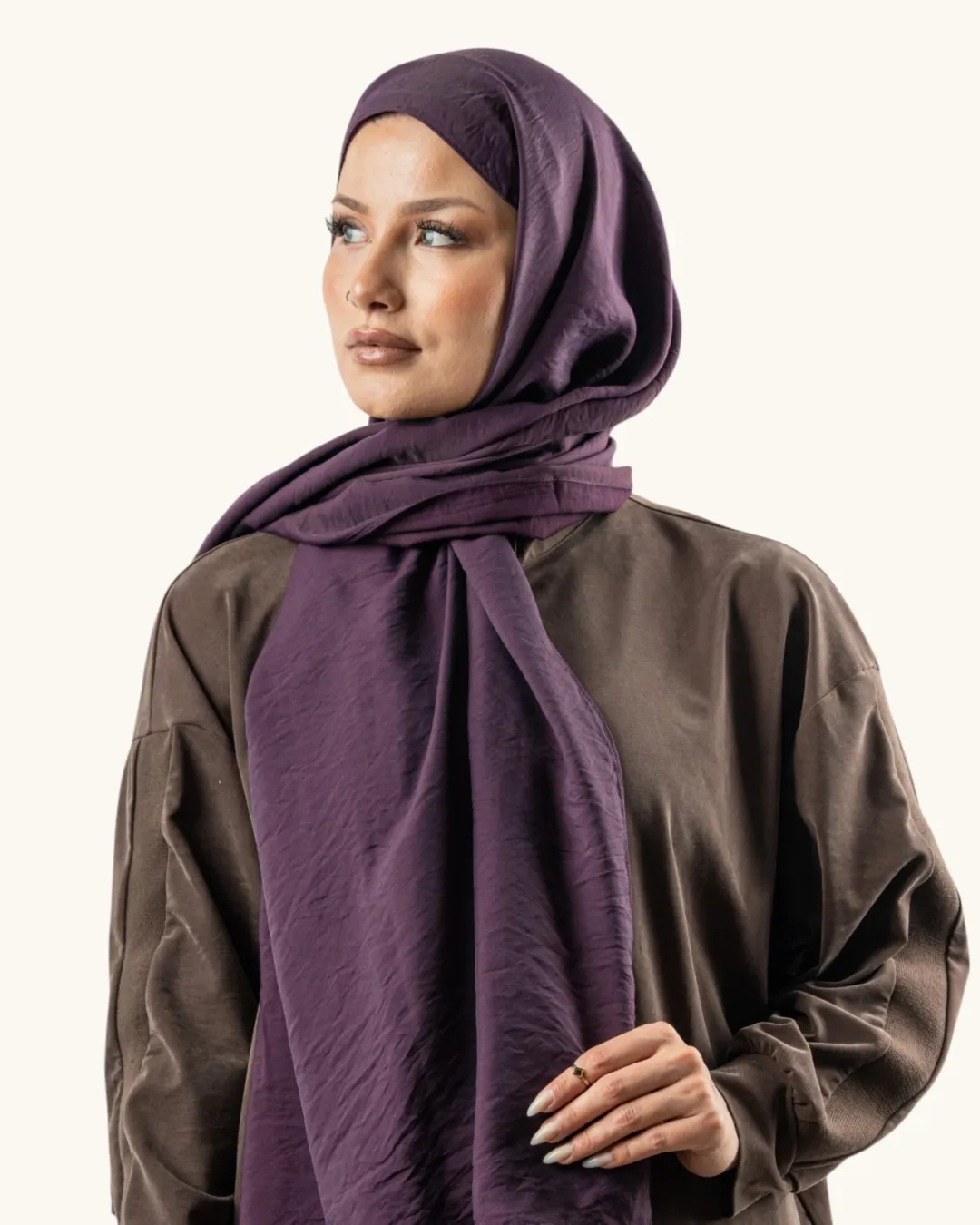 Benetton Siena Lüx Düz Şal Mor
