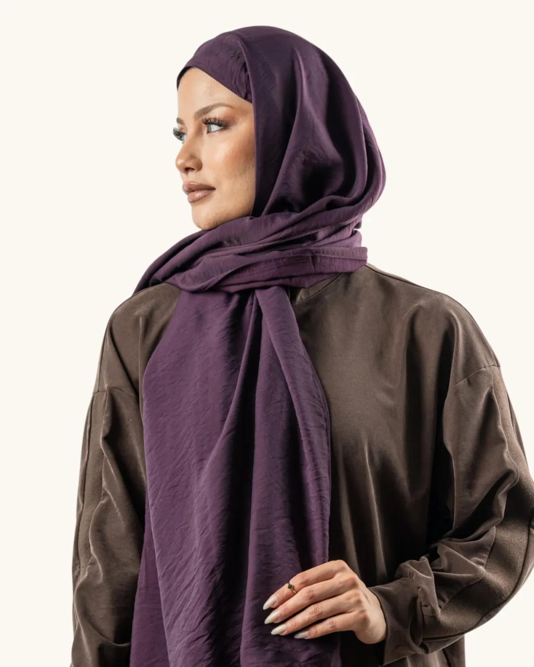 Benetton Siena Lüx Düz Şal Mor