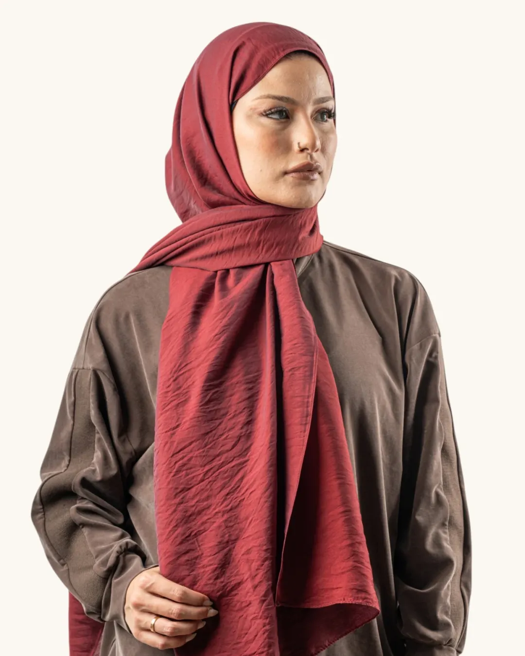 Benetton Siena Lüx Düz Şal Bordo
