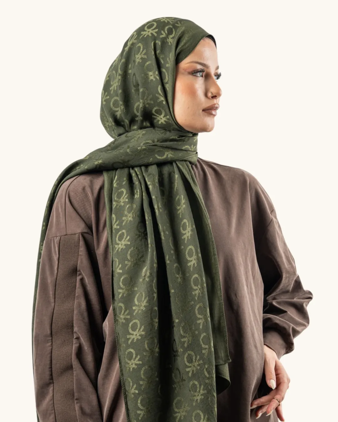 Benetton Lyocell Şal Roma Haki